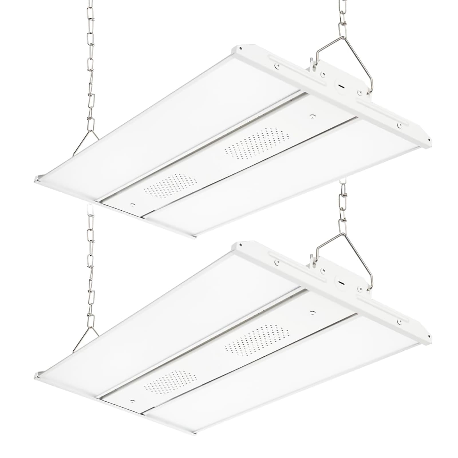 Oyezvary  LED Linear High Bay Light 2 Pack 2FT 165W 110W 80W Power Tunable 23100 Lumens 5000K 120-277V Dimmable Hanging Commercial Lighting