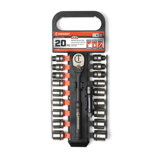 Crescent 20-Piece Standard (SAE) and Metric Black Oxide Mechanics Tool Set Crescent 20-Piece Standard (SAE) and Metric Black Oxide Mechanics Tool Set
