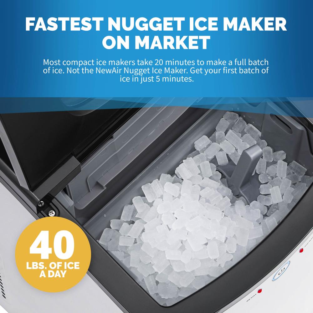 NewAir 40-lb Flip-up Door Countertop or Portable Nugget Ice Maker