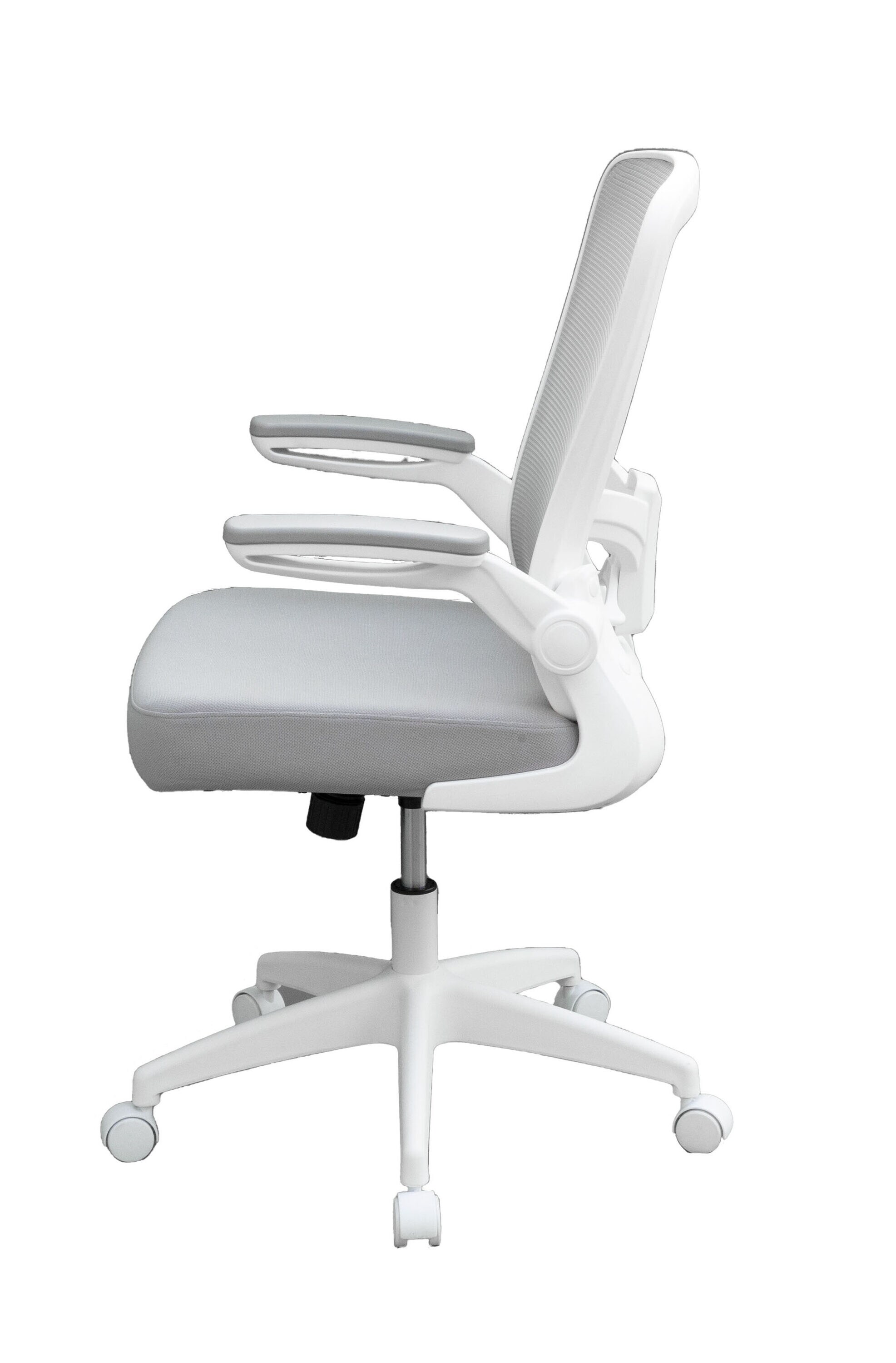 Gray Mesh and Fabric High-Back Task Chair with Adjustable Arms