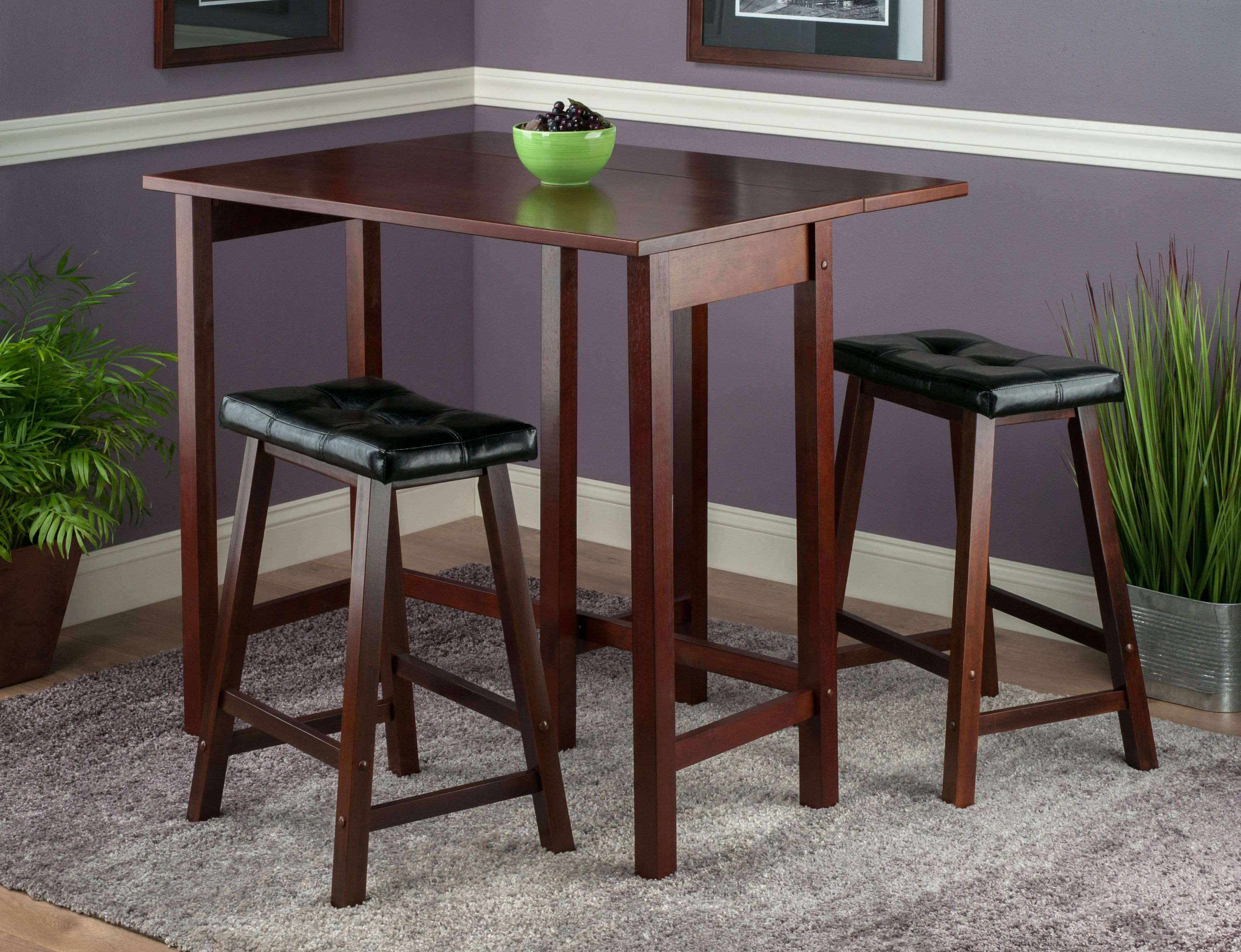 Parkland High Square Table Wood/Antique Walnut - Winsome