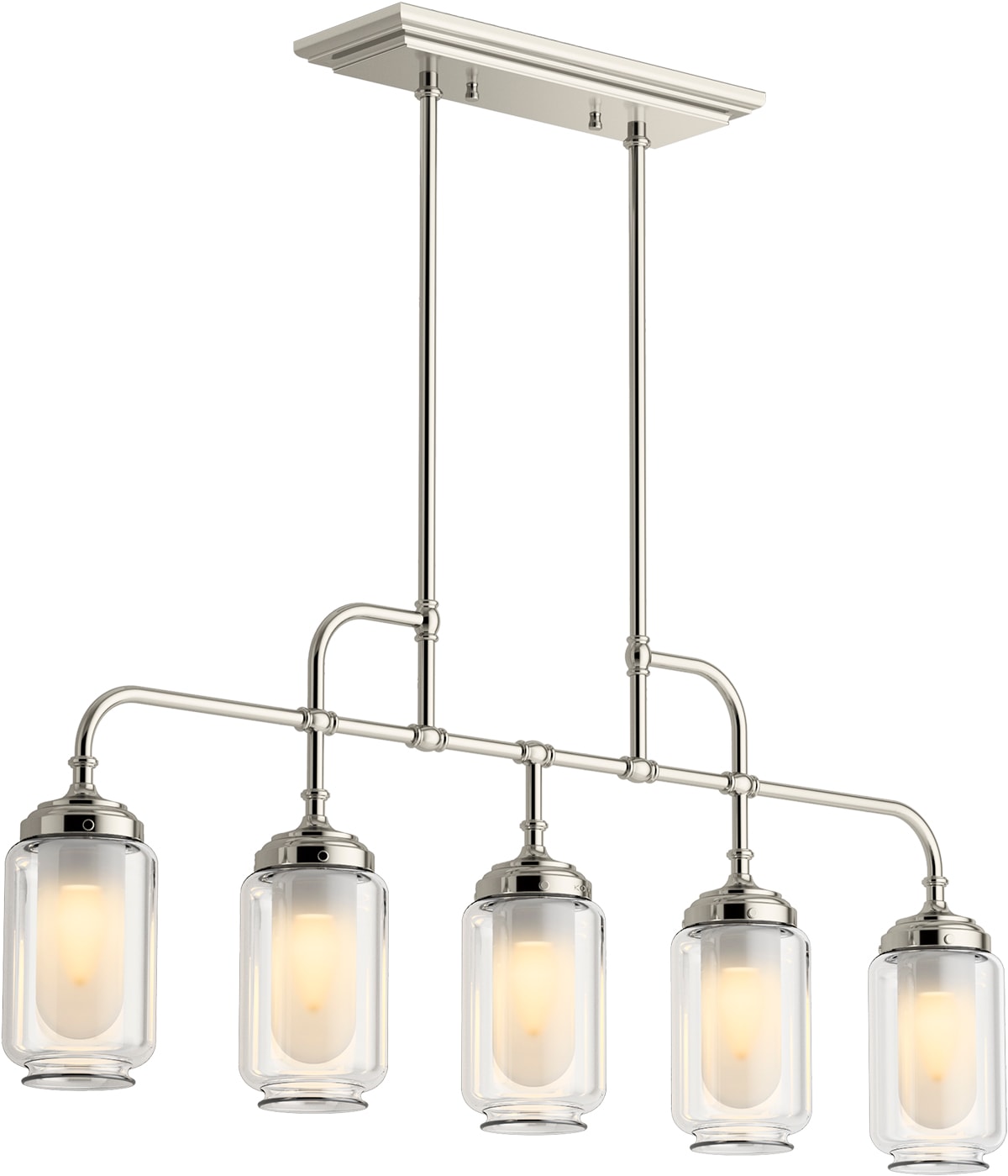 KOHLER 22660-CH05-SNL Artifacts 5 -Light Polished Nickel Traditional For Use in Living Rooms Chandelier