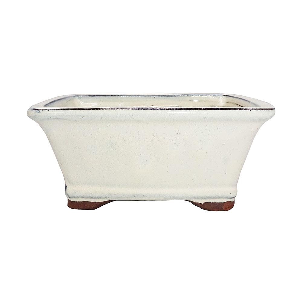 Brussel's Bonsai CGG93-6NCM Rectangle 3.0-in W x 3-in H x 3-in D Off-white Ceramic Planter