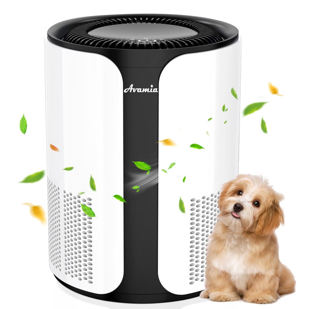 Avamia BKJ-15B Air Purifier for Large Rooms up to 1100 Sq Ft H14 HEPA Filter Air Purifier for Bedroom and Pets with 360 degree Air Intake Portable Compact Air Cleaner for Dust Smoke Pet Hair and Dander