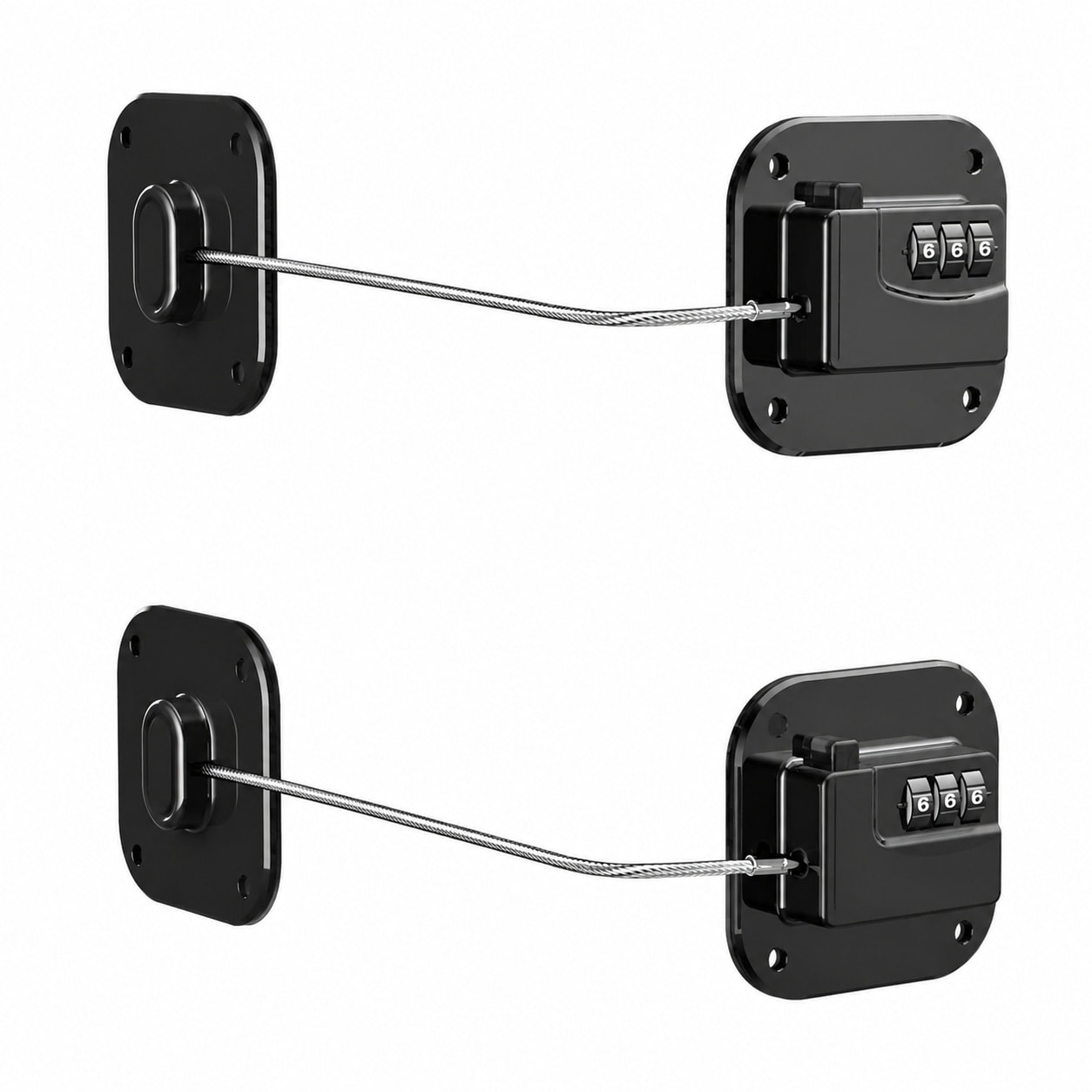 Etokfoks Black Combination Magnetic Cabinet Door Latch Fridge Lock Child Babyproof No Drill Easy Install 2 Pack #LETUXMTKW