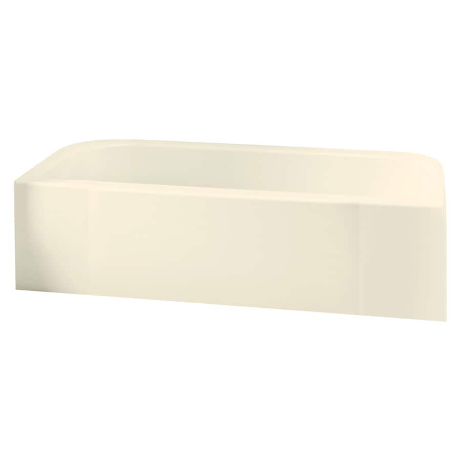 Sterling 71141116-96 Accord 30.5-in x 60.25-in Biscuit Polyresin and Fiberglass Alcove Soaking Bathtub (Left Drain)