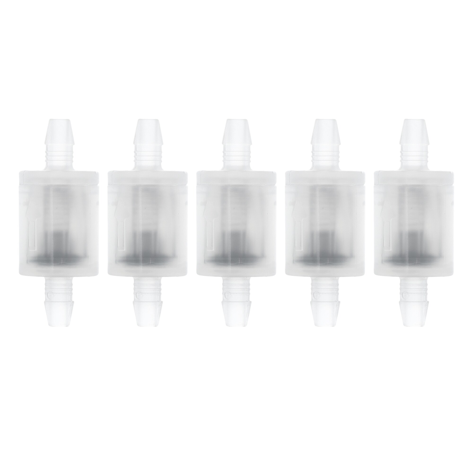 Unique Bargains 5pcs Aquarium Plastic Hose Barb Fitting 1/8 Inch Inline Check Valve One Way Non Return Barb Hose Fittings Clear Plastic