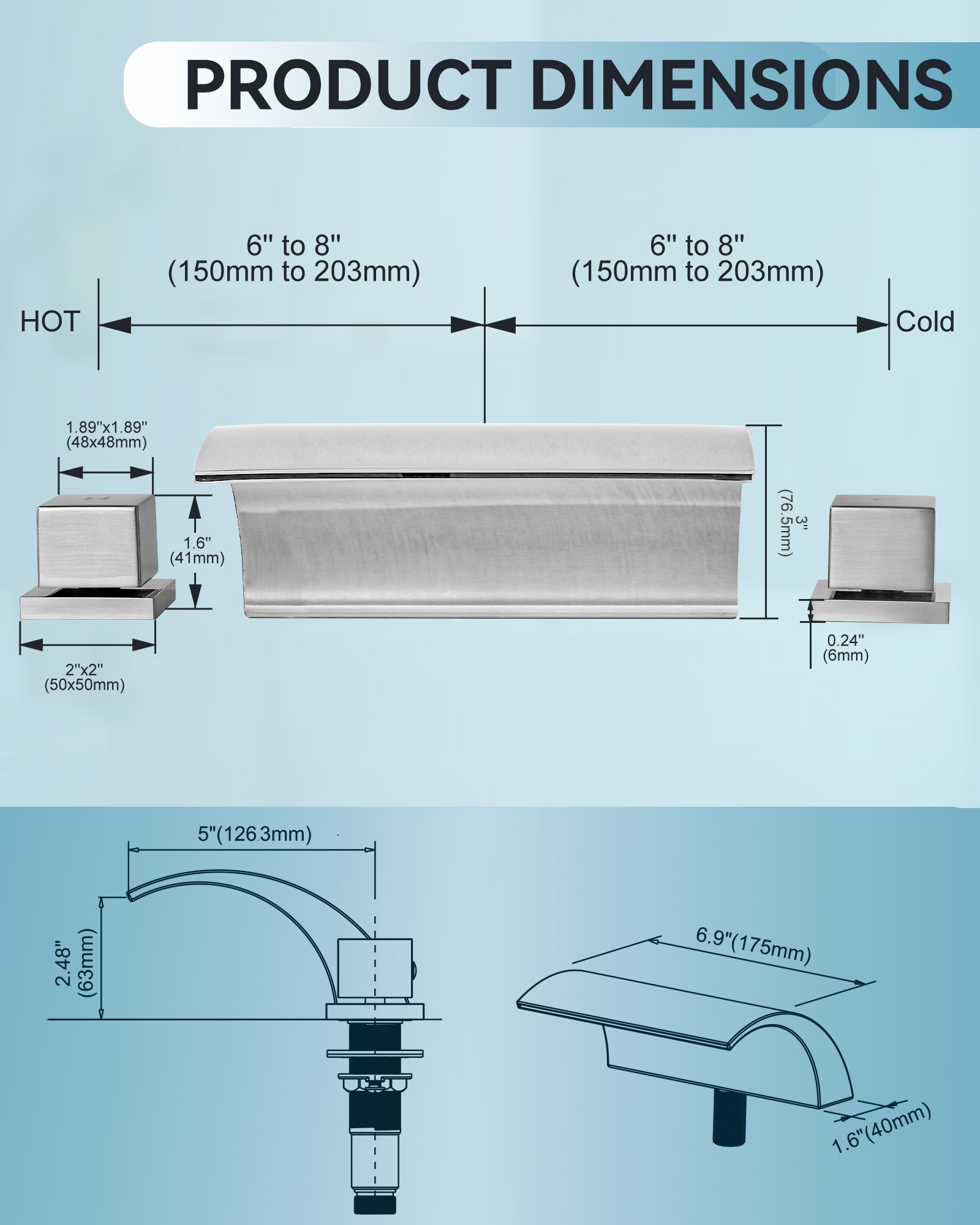 WOWOW 3080600-LW Roman-Tub-Faucets - View #11