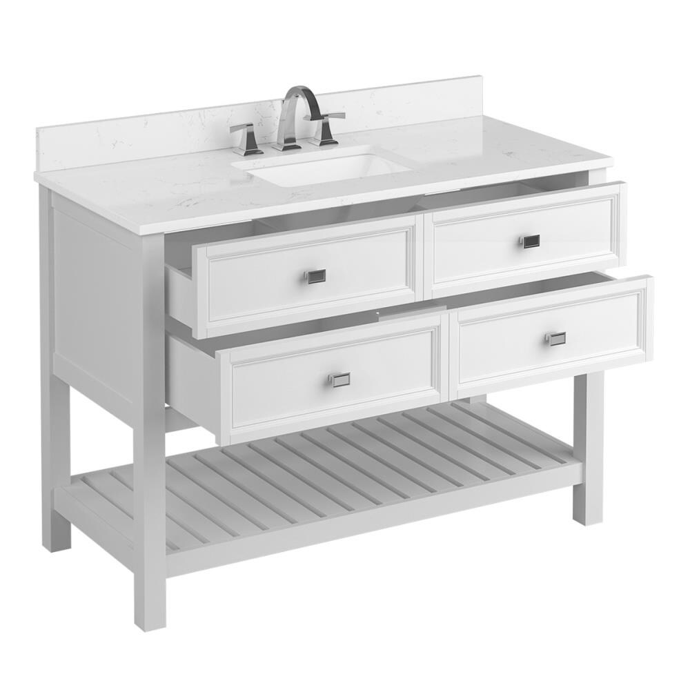 allen + roth Canterbury 48-in White Undermount Single Sink Bathroom ...