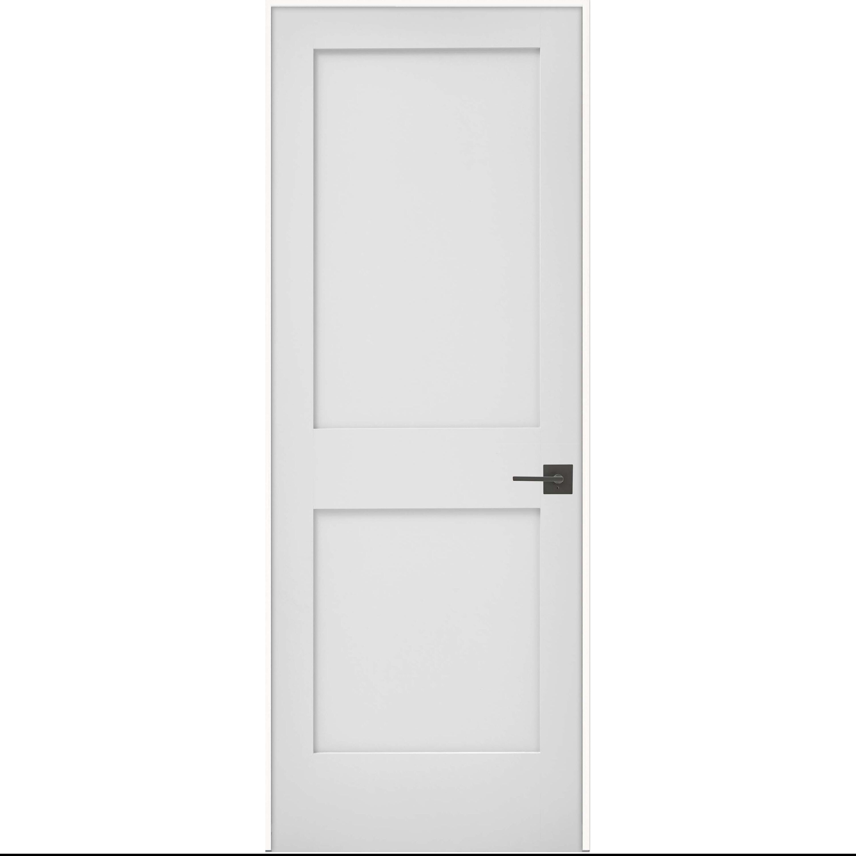 JELD-WEN LOWOLJW249800029 32-in x 80-in Primed Solid core 2-panel square Left hand Smooth Primed MDF Flat Jamb Single Prehung Interior Door