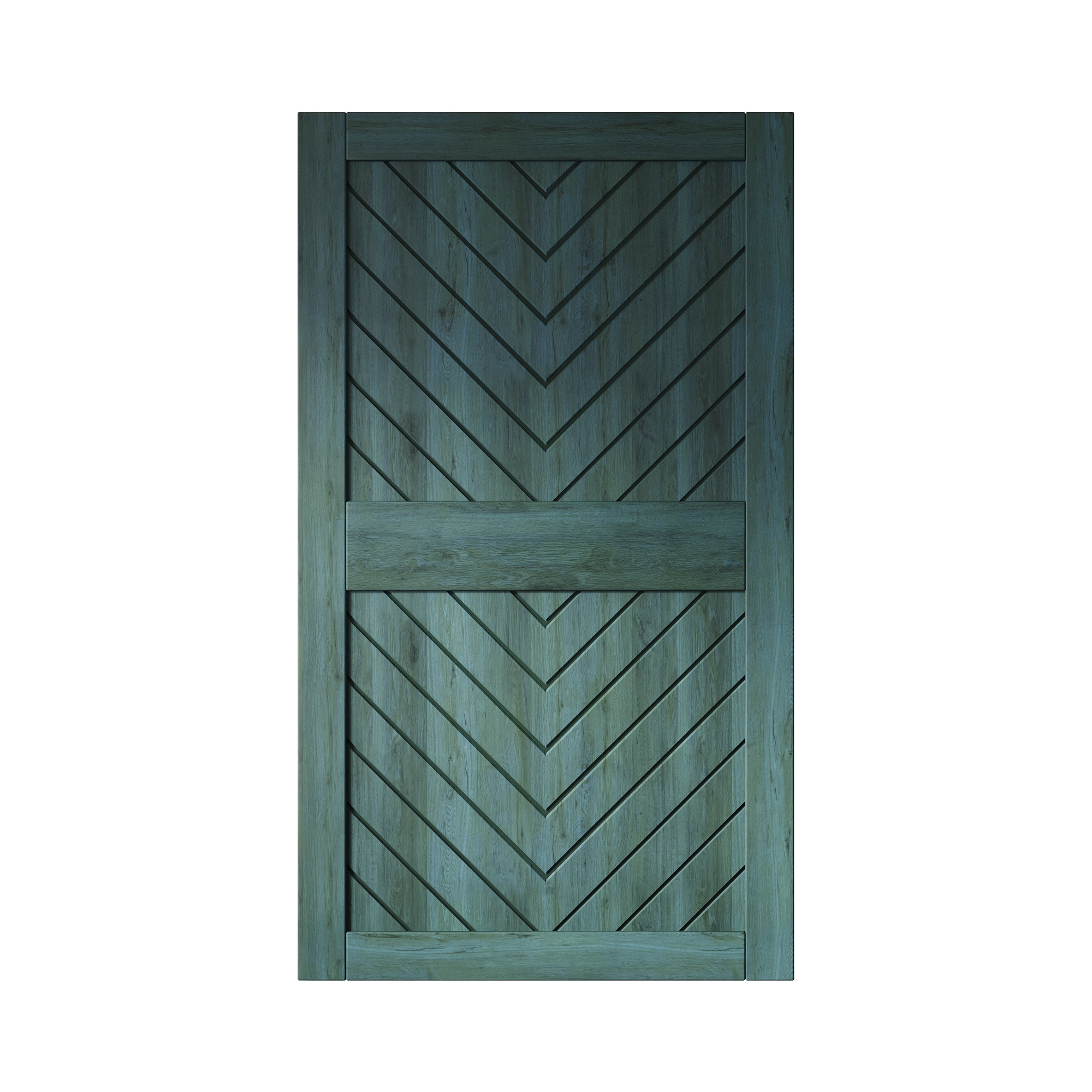 HOMACER JT3-4284-RP 42-in x 84-in Royal Pine Herringbone Pine Wood Solid core Single Barn Door (Hardware Not Included)