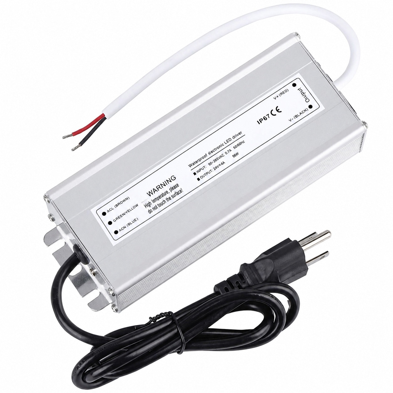 Adrinfly  LED Driver 100 Watts 24V DC Waterproof IP67 Low Voltage Transformer Power Supply Adapter for Outdoor LED Strip Lights Computer Project