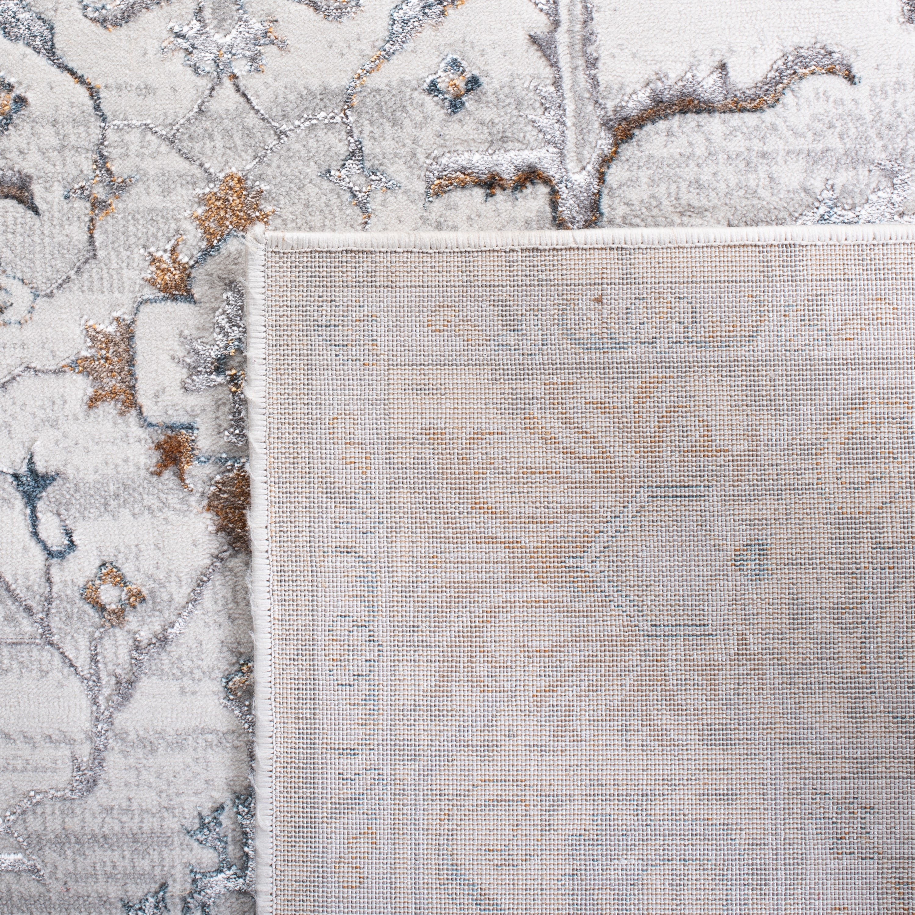 Reversible Abstract Gray Synthetic 9' x 12' Area Rug