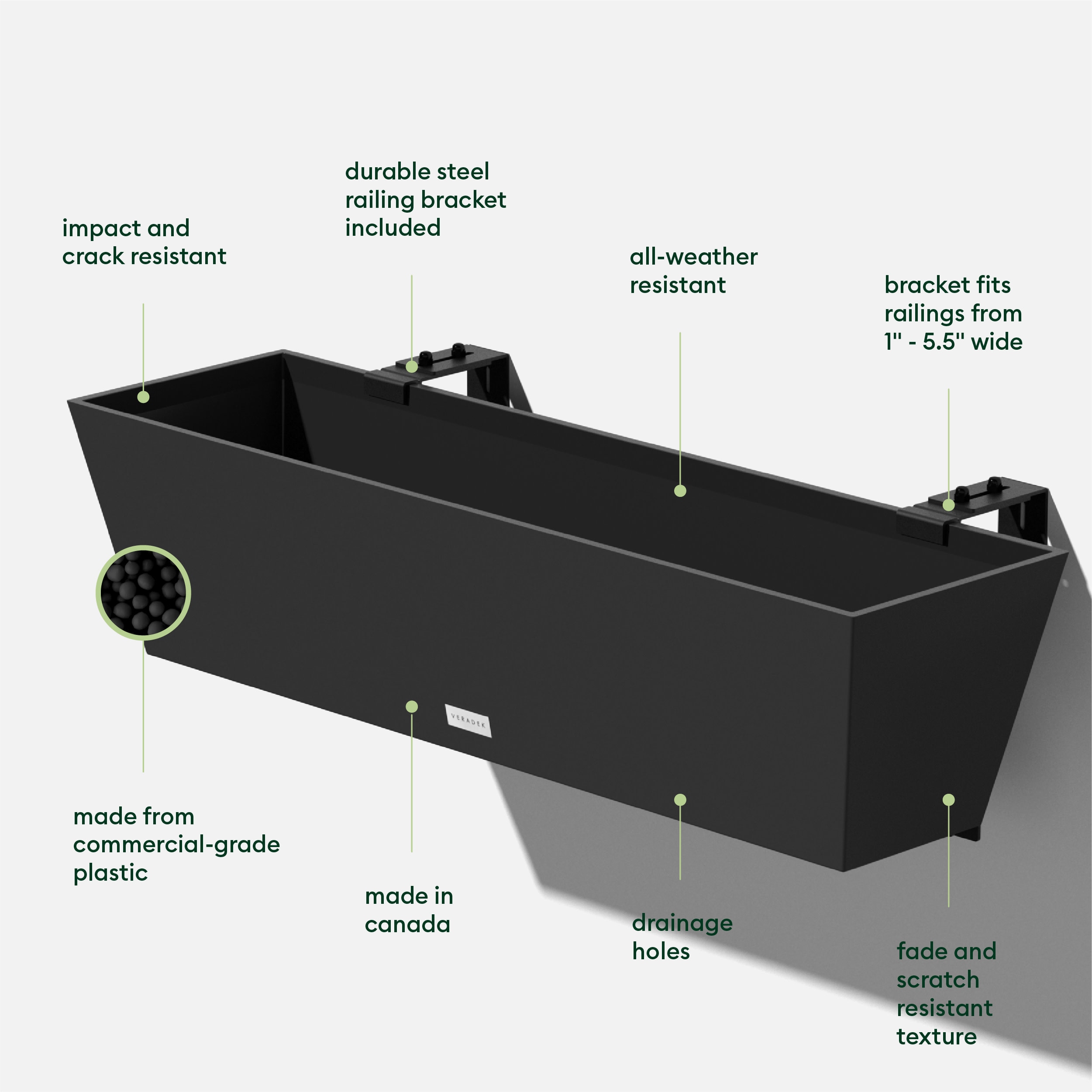 Veradek WBRLV36B Planter-Window-Box - View #2