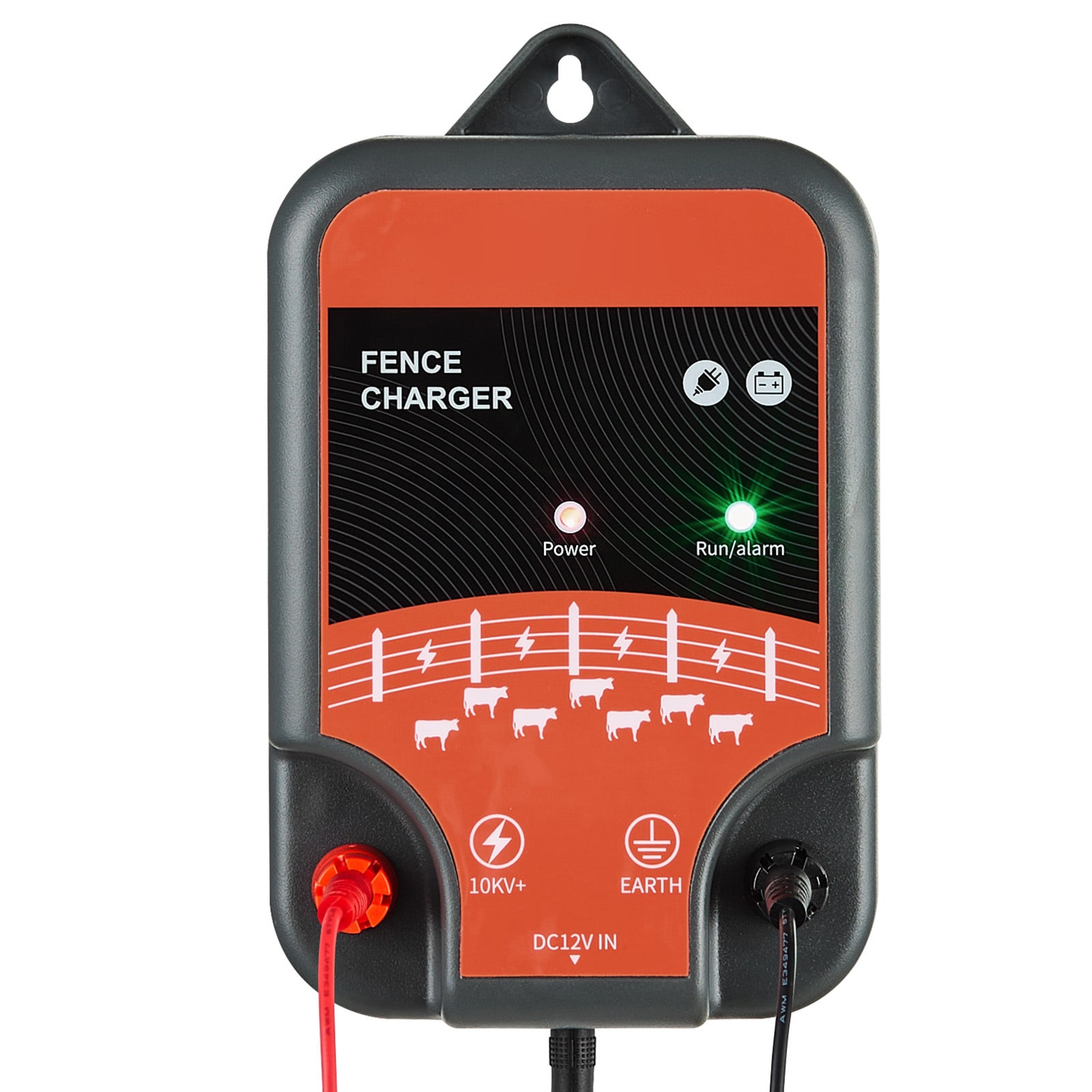 GIVIMO Electric Fence Charger 10kV 2J AC DC Electric Fence Energizer with LED Indicator 1.86 Miles Range Powerful Plug-in Fences Charger Prevents Wild Animals Intrusion for Livestock Poultry