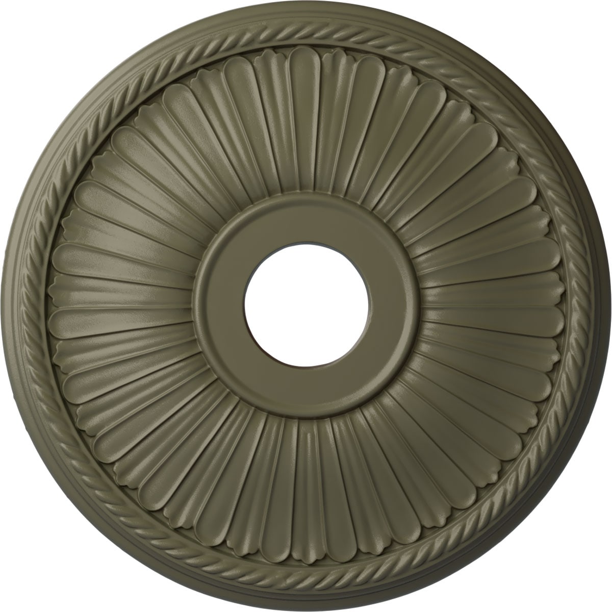 Ekena Millwork CM20BE1SSF Berkshire 20.125-in W x 20.125-in L Painted Spartan Stone Polyurethane Whole Ceiling Medallion