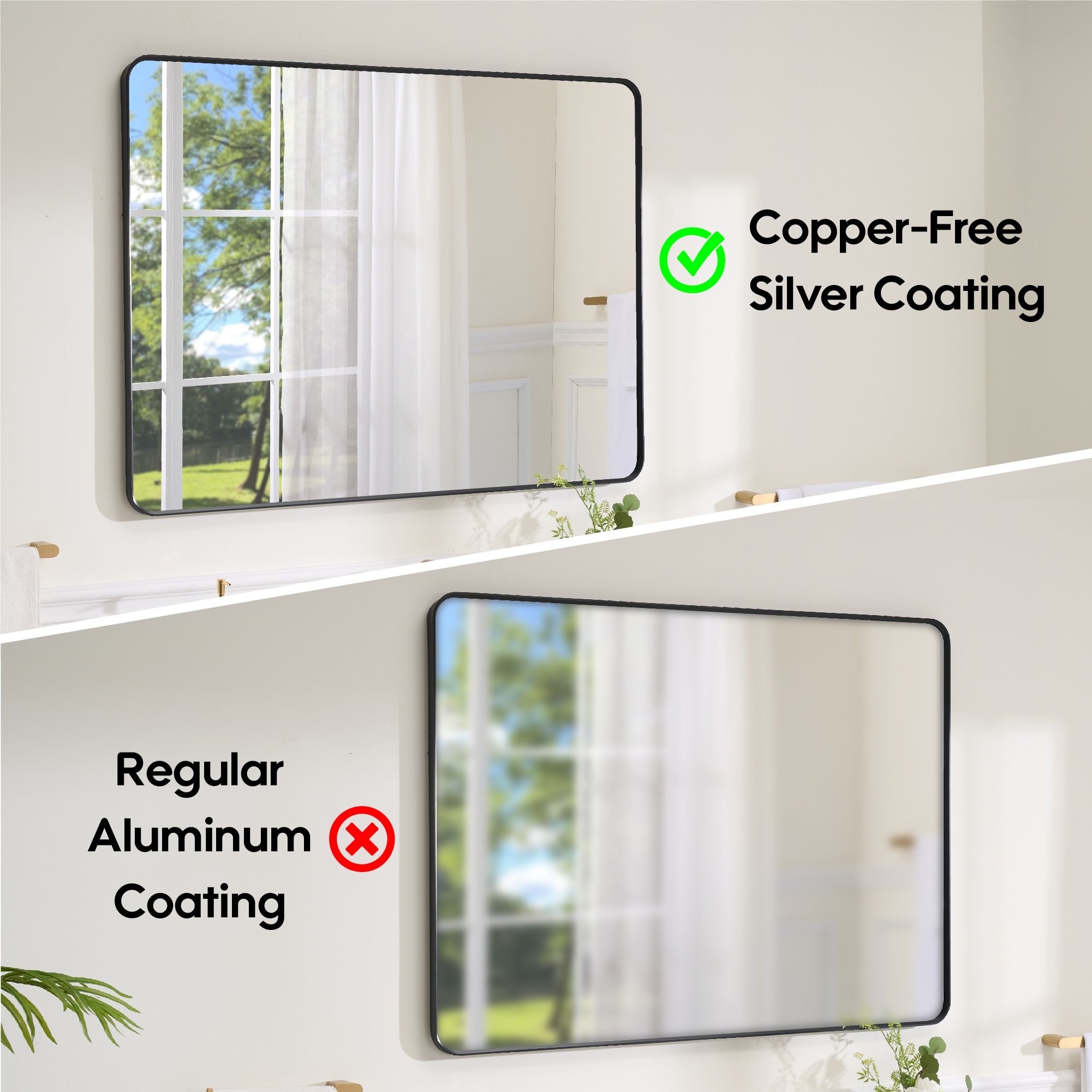 WELLFOR F1MR4836MB Framed-Bath-Mirrors - View #9