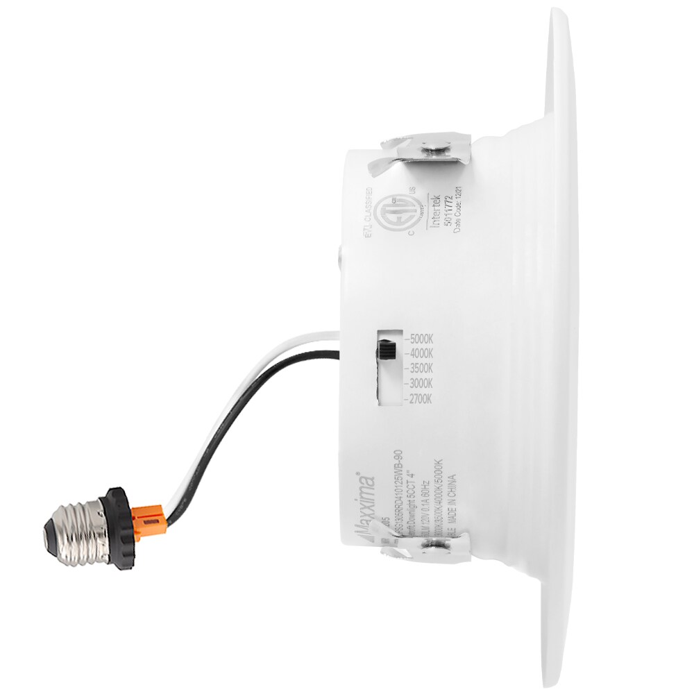 4-Inch White Aluminum LED Retrofit Recessed Downlight, 12-Pack