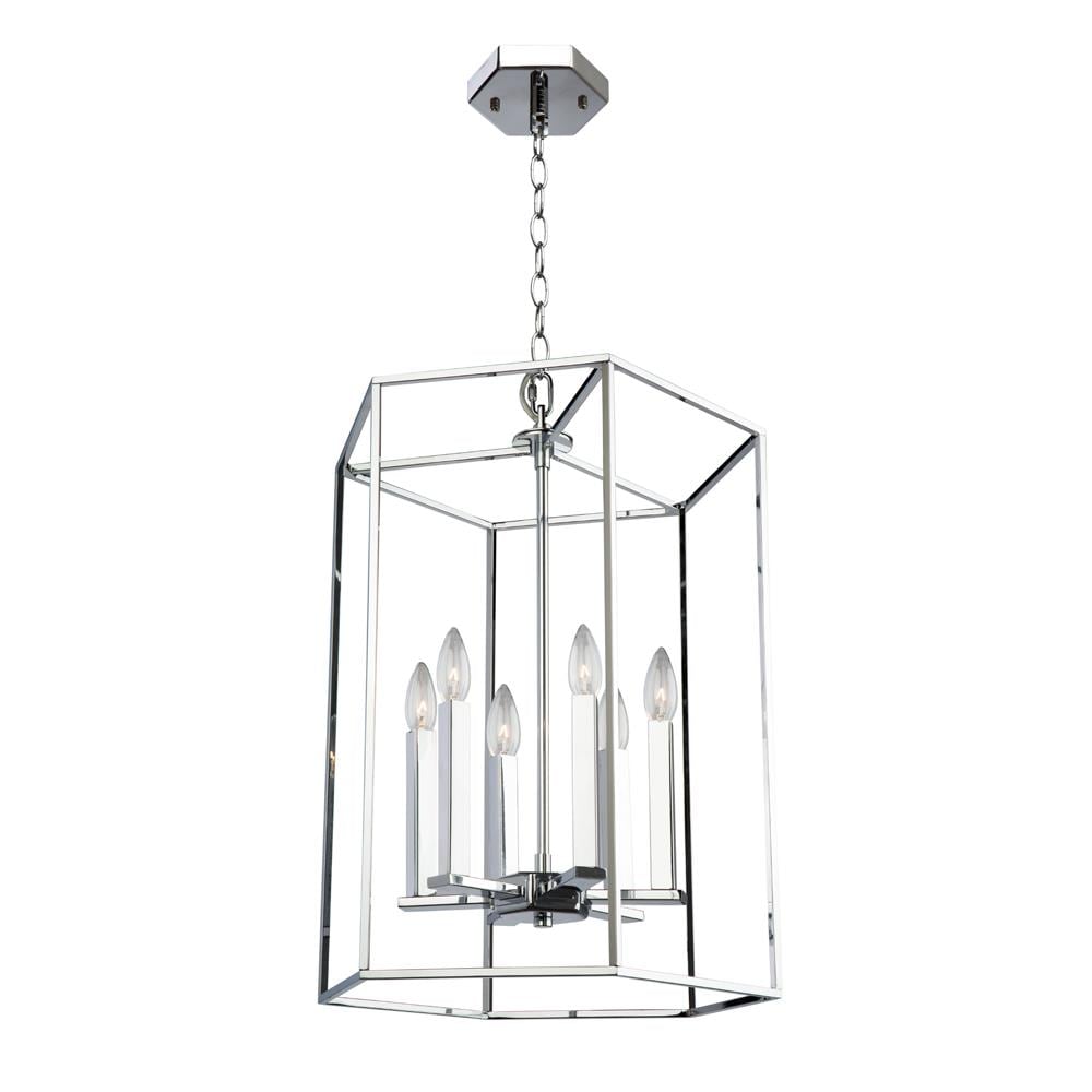 ARTCRAFT AC10771CH Modern Elegance 6-Light Polished Chrome Transitional Dry rated Chandelier