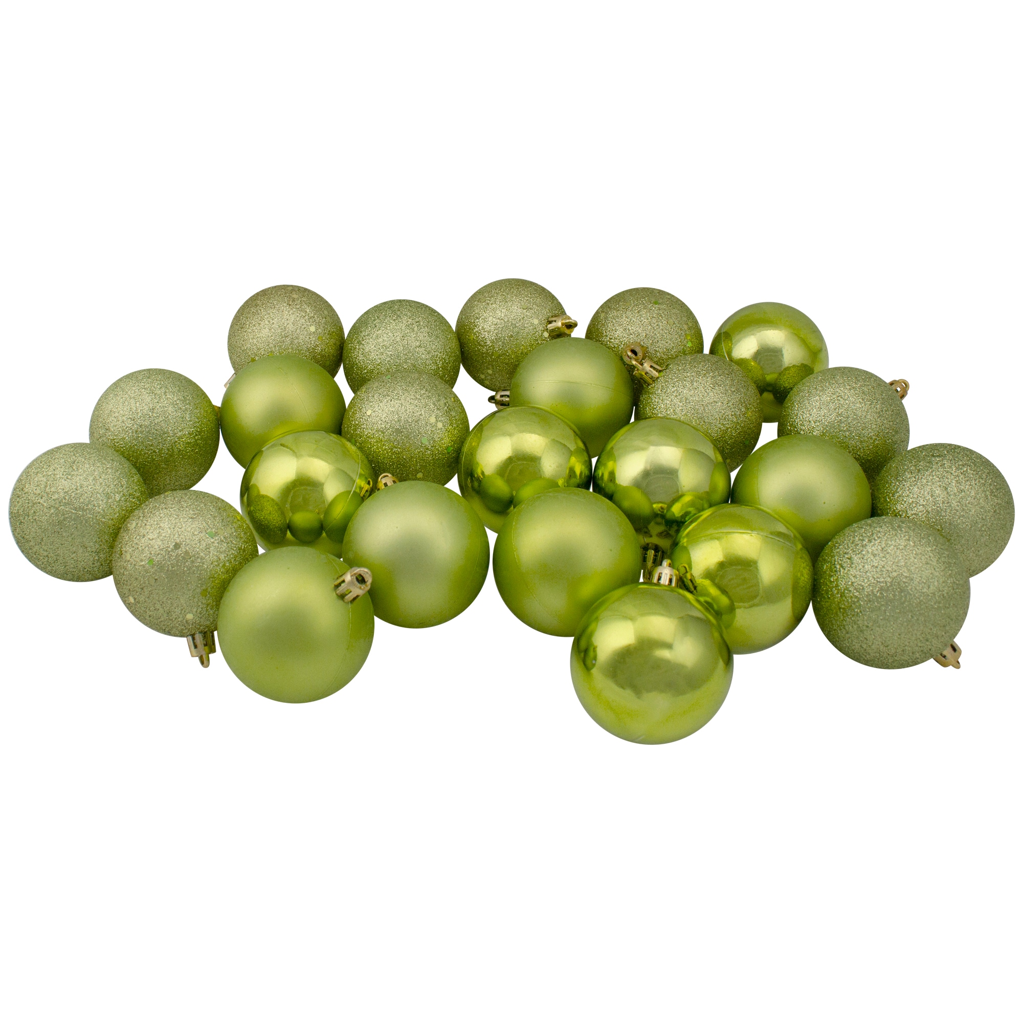 Northlight 31754341 24 -Pack Green Ball Standard Indoor Ornament set Shatterproof