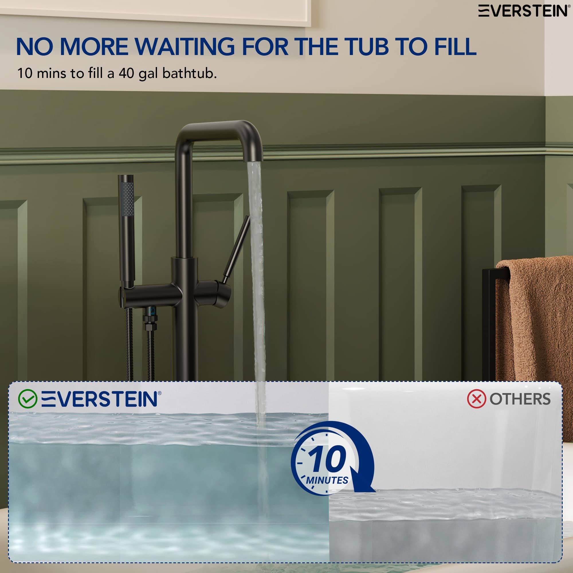 EVERSTEIN SFS-1155-BK Roman-Tub-Faucets - View #9