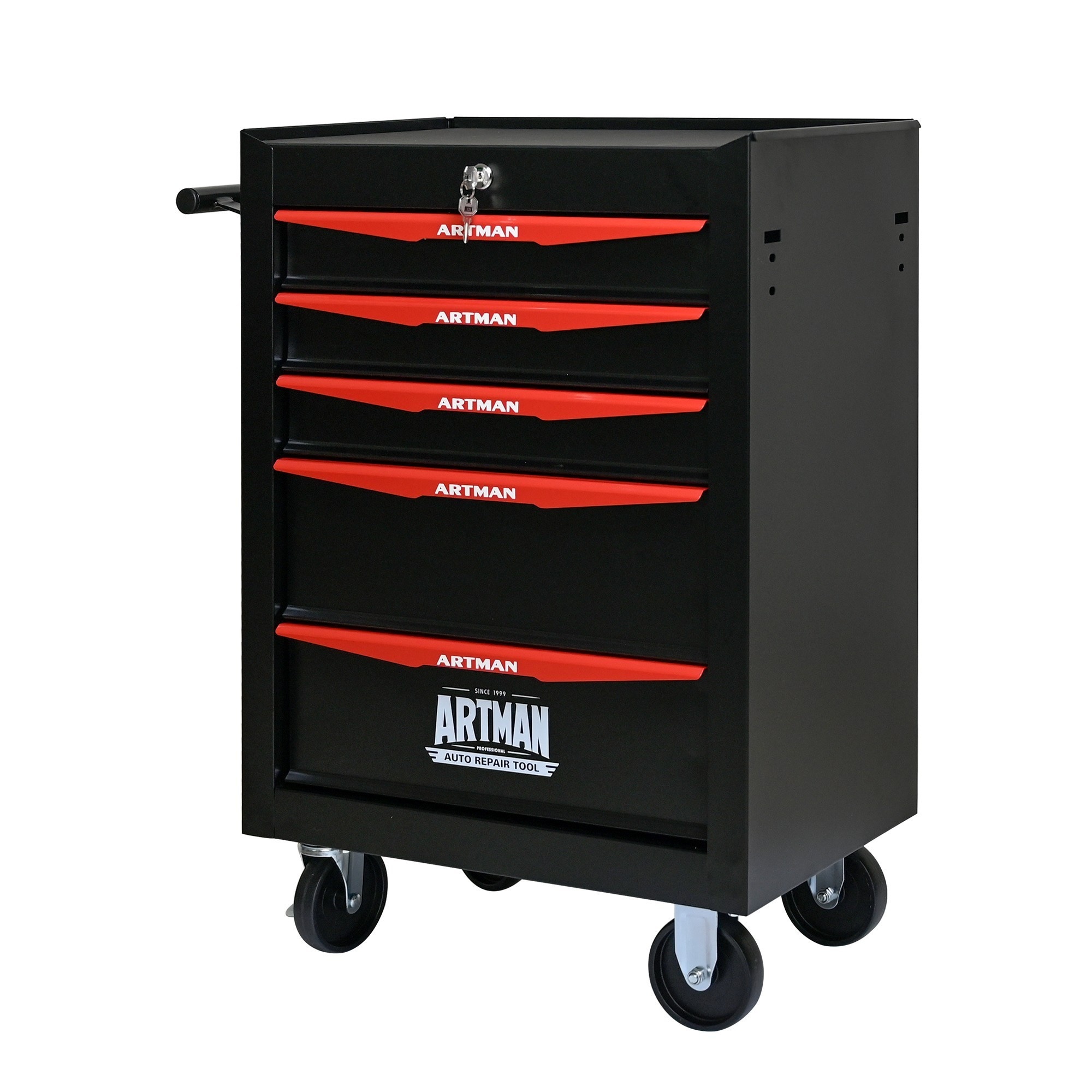 Dimakai Rolling 5 Drawer Metal Tool Cabinet with Ball Bearing Slides Lockable Tool Chest with Wheels