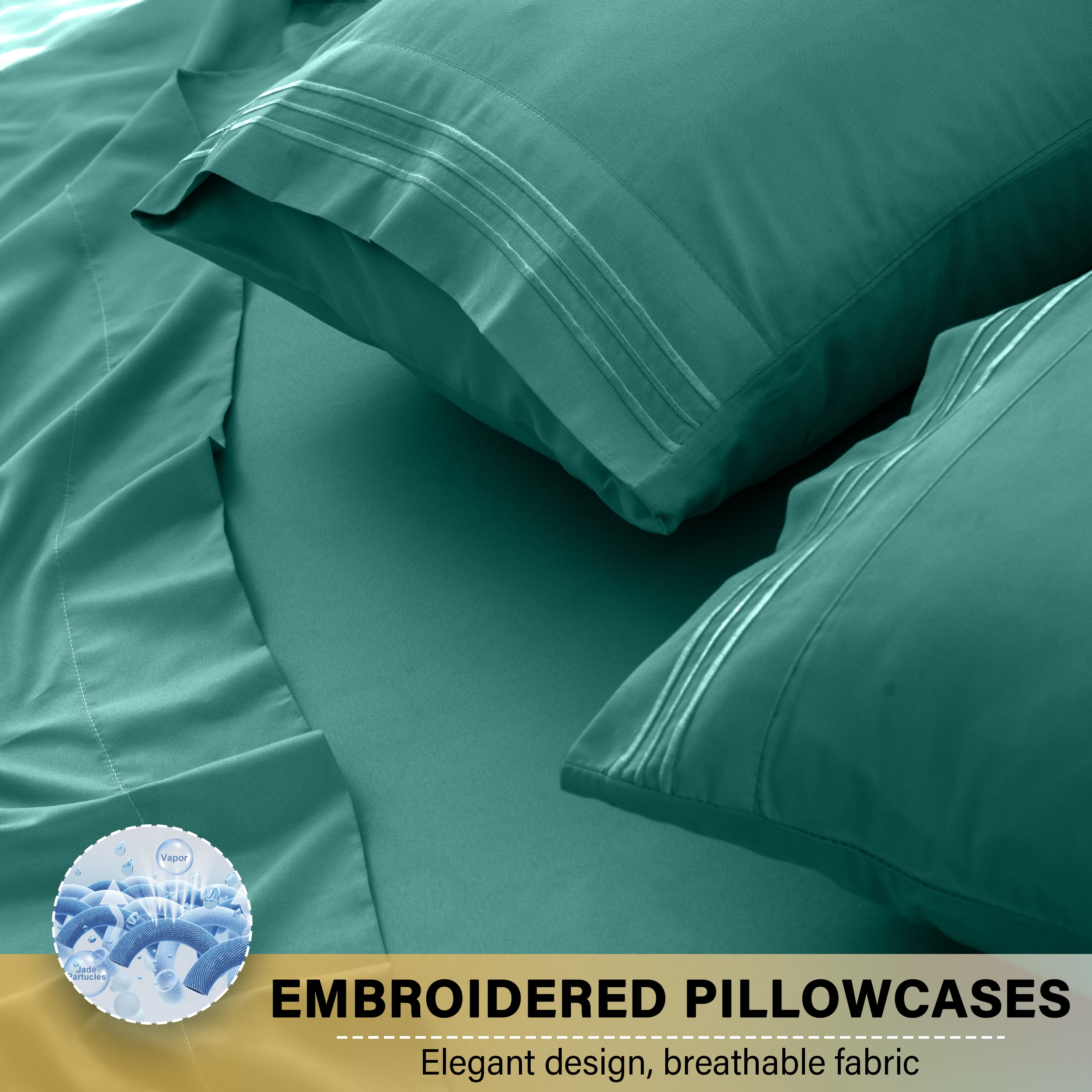 Lux Decor Collection 4PC PSHT K TEAL Sheet-Sets - View #4
