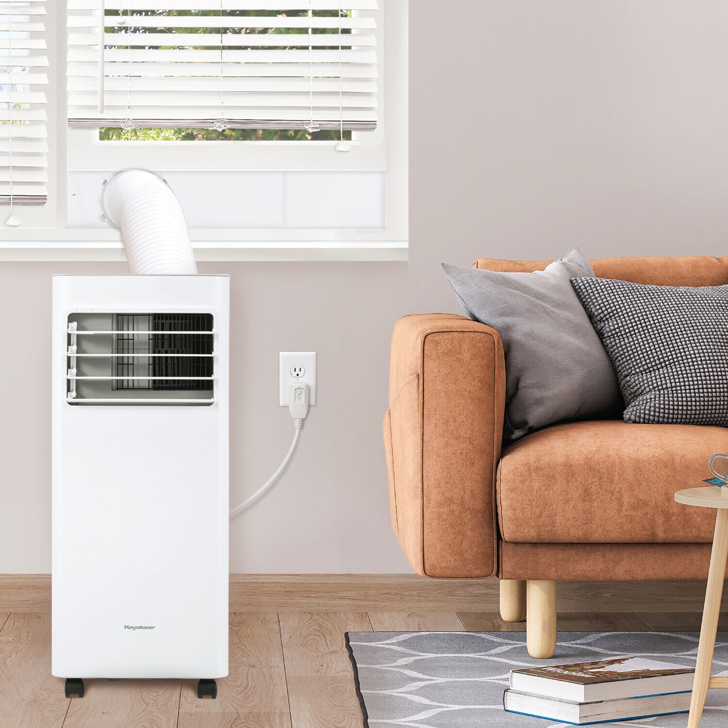 Keystone White Portable Air Conditioner with Remote and Sleep Mode