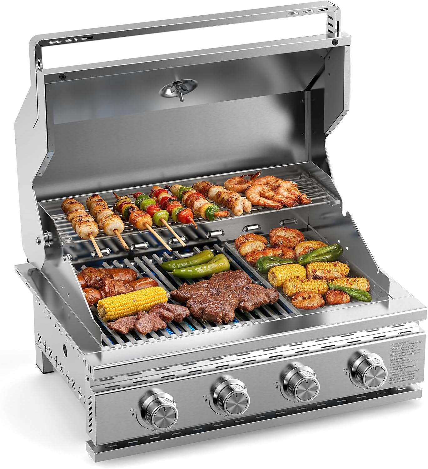 Antarctic Star 00140GDB0 4-Burner Stainless Steel Propane Gas Grill