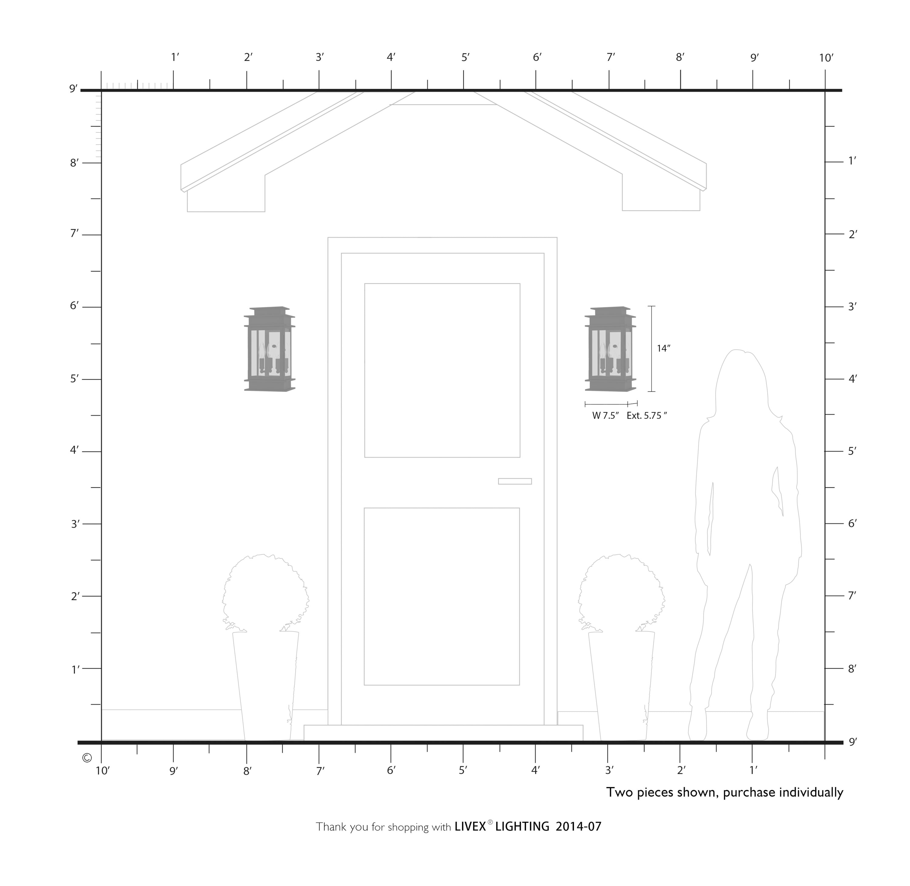 Princeton Classic Bronze Dual-Light Outdoor Wall Lantern with Clear Glass