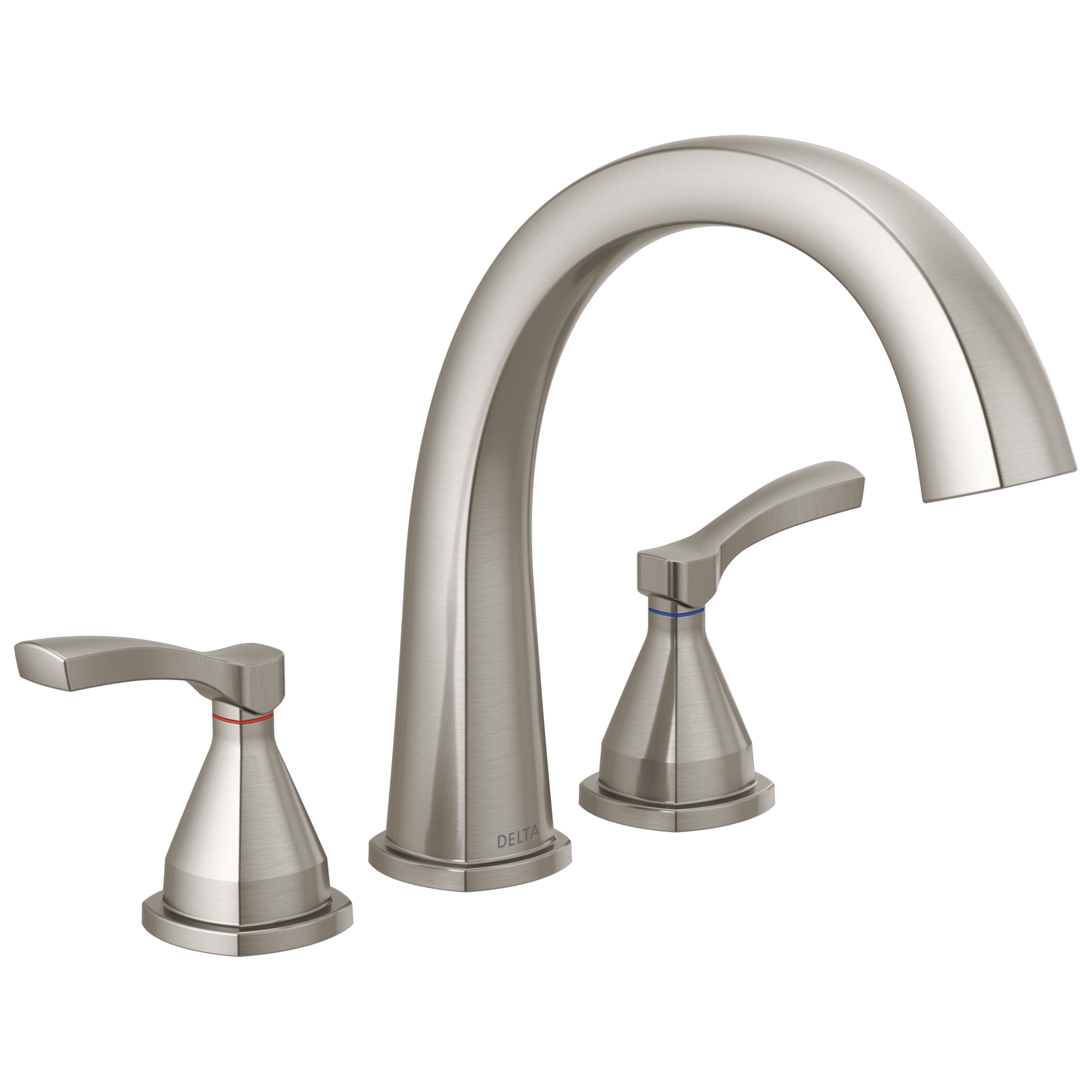 Delta T2777-SS Stryke Stainless 2-handle Deck-mount Roman High-arc Bathtub Faucet