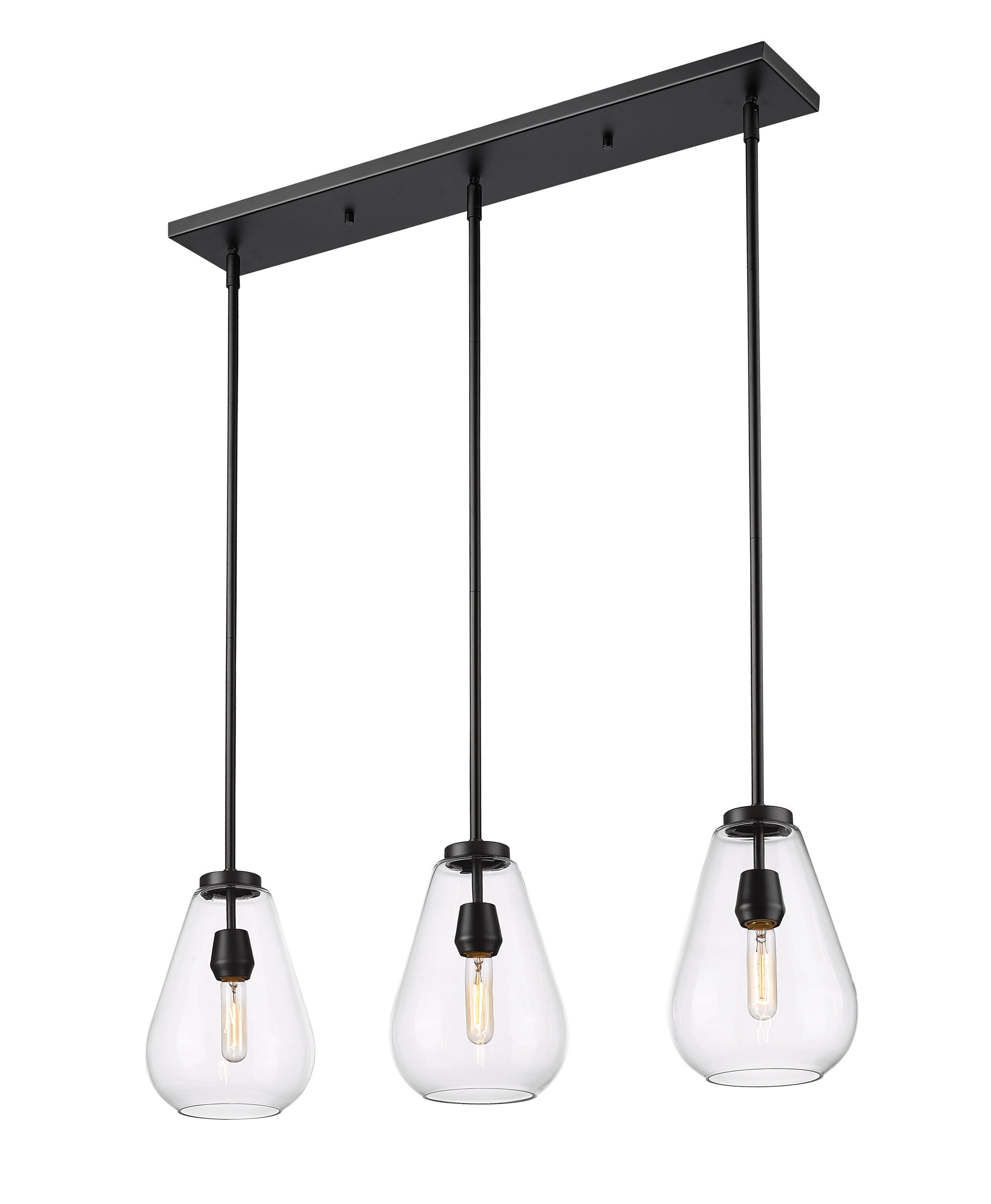 Z-Lite 488P8-3L-MB Ayra 3 -Light Matte Black Transitional For Use in Bedrooms, Dining Rooms, Foyers, Kitchens, Living Rooms Chandelier