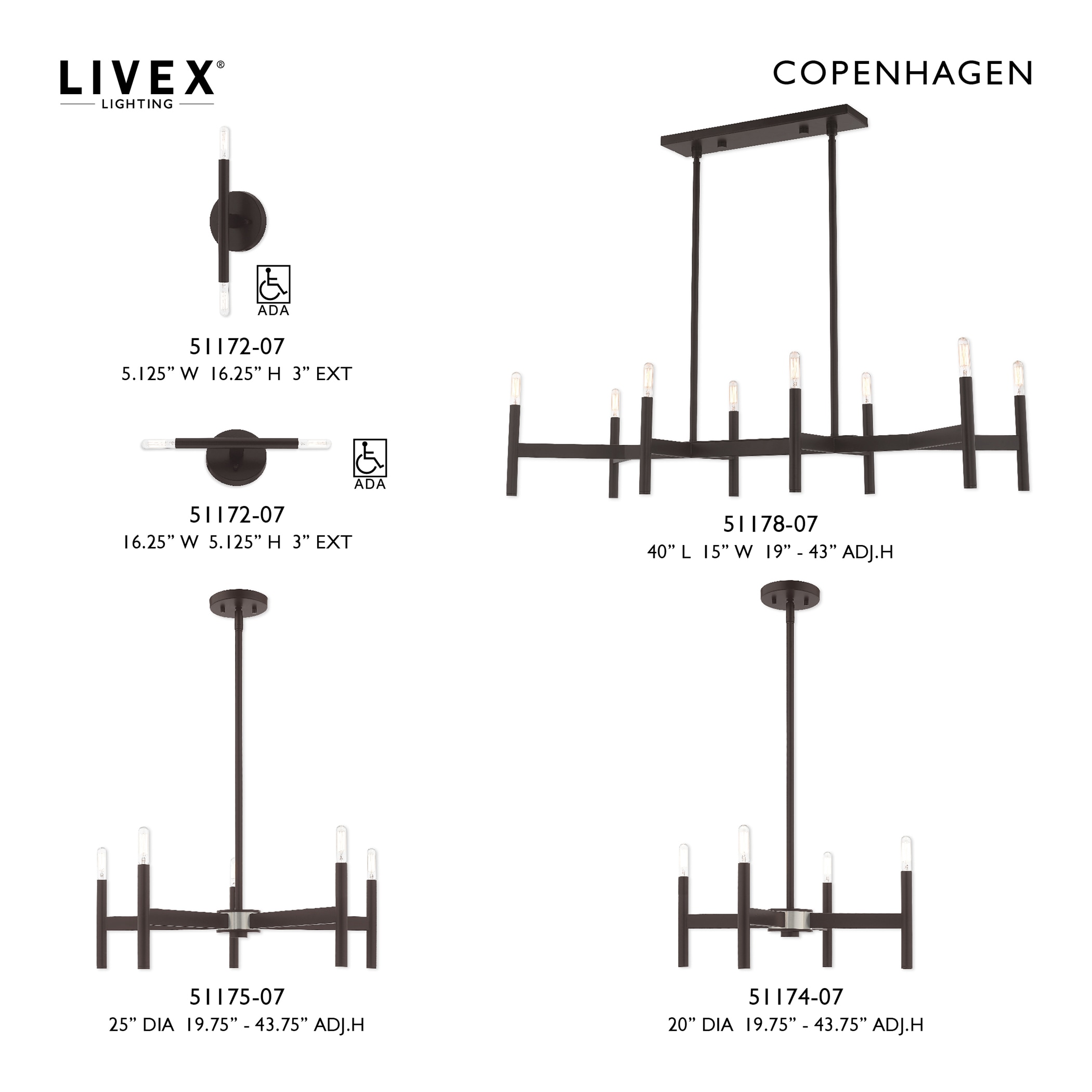 Copenhagen Industrial Bronze 2-Light ADA Wall Sconce