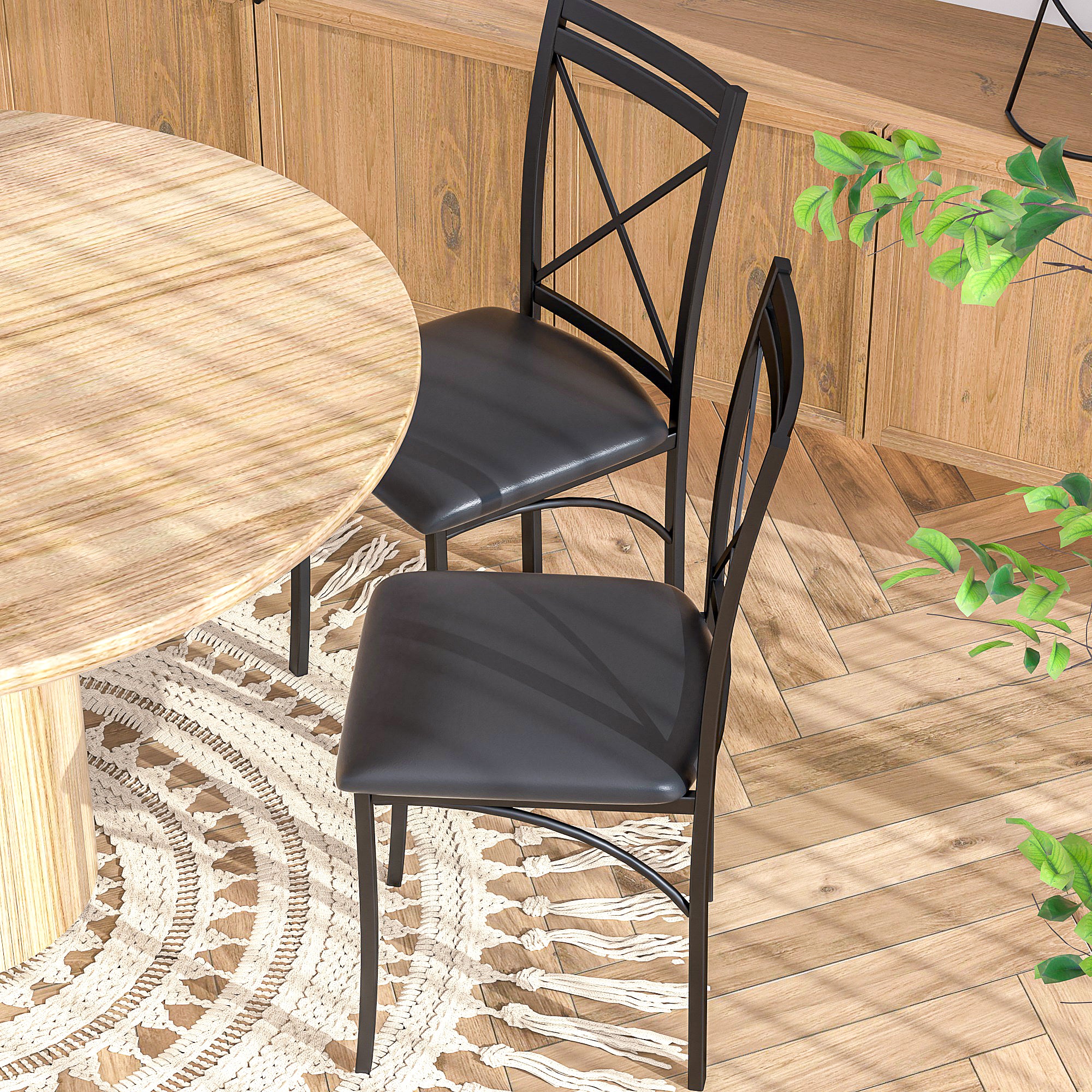 Vecelo LOE-FH-CHR16-BLK-A4 Dining-Chairs - View #2