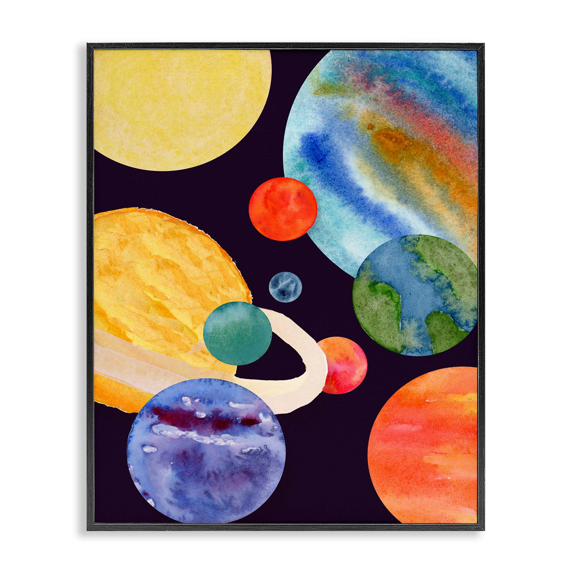 Stupell Industries BS-043-FR-11X14 Planetary Galaxy in Space Black Framed Giclee Art By Corinne Rose Designs 11 x 14