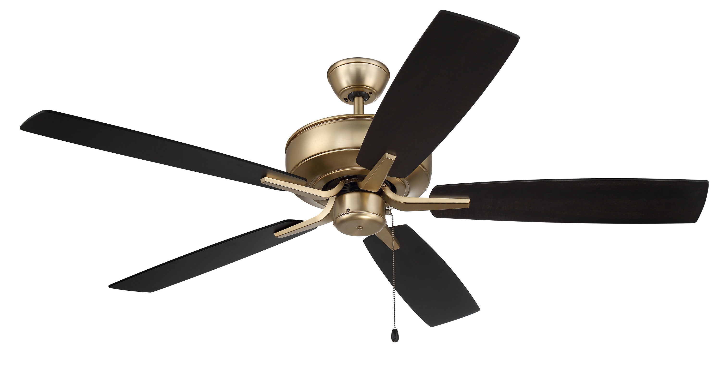 Satin Brass 52" Ceiling Fan with Black Walnut Blades