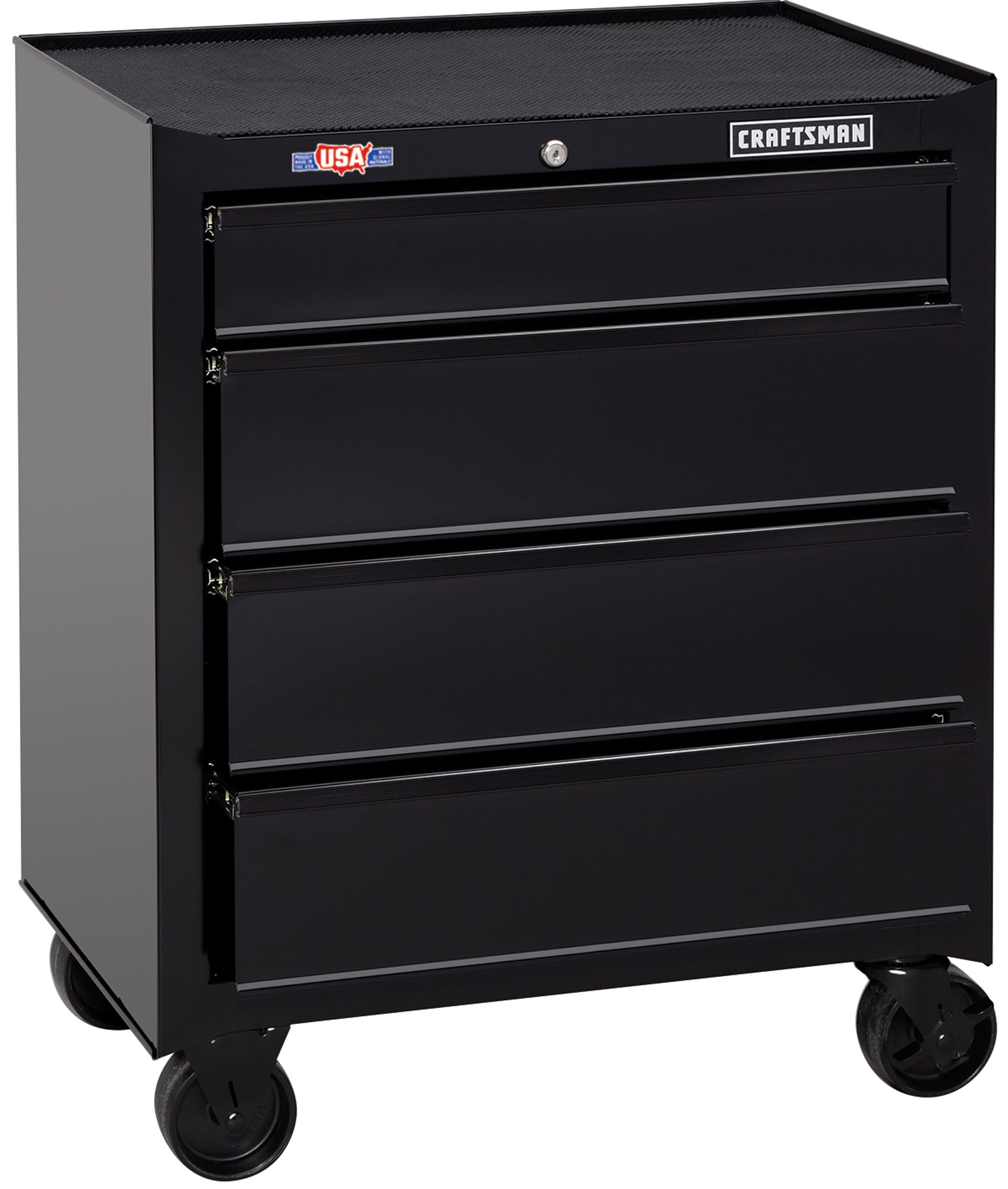 CRAFTSMAN 1000 Series 26.5-in W x 32.5-in H 4-Drawer Steel Rolling Tool  Cabinet (Black) in the Bottom Tool Cabinets department at