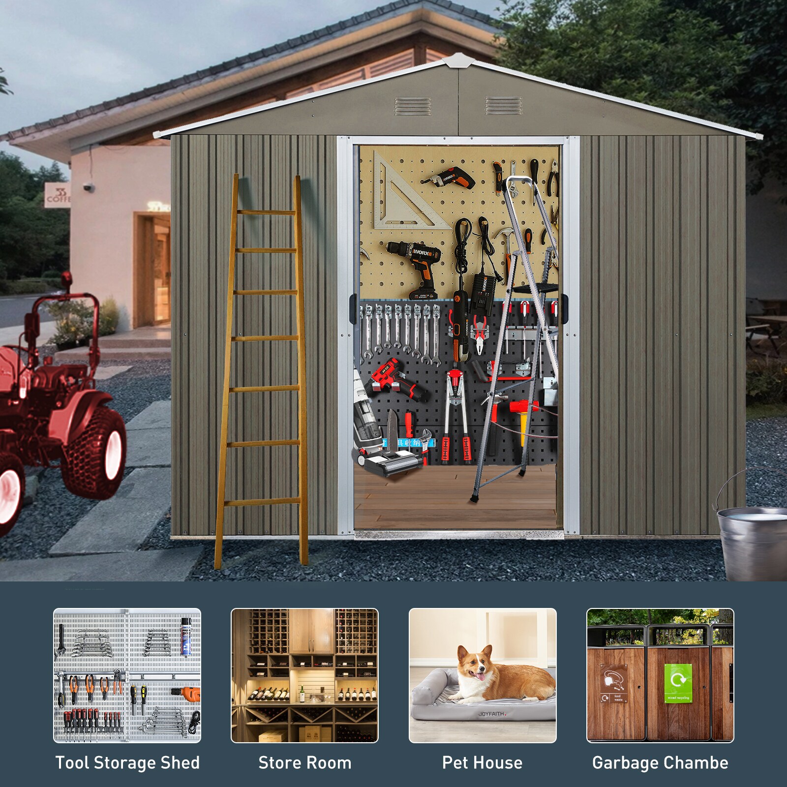 LUXEYARD DS-M-BAC03291 Metal-Storage-Buildings-Sheds - View #3