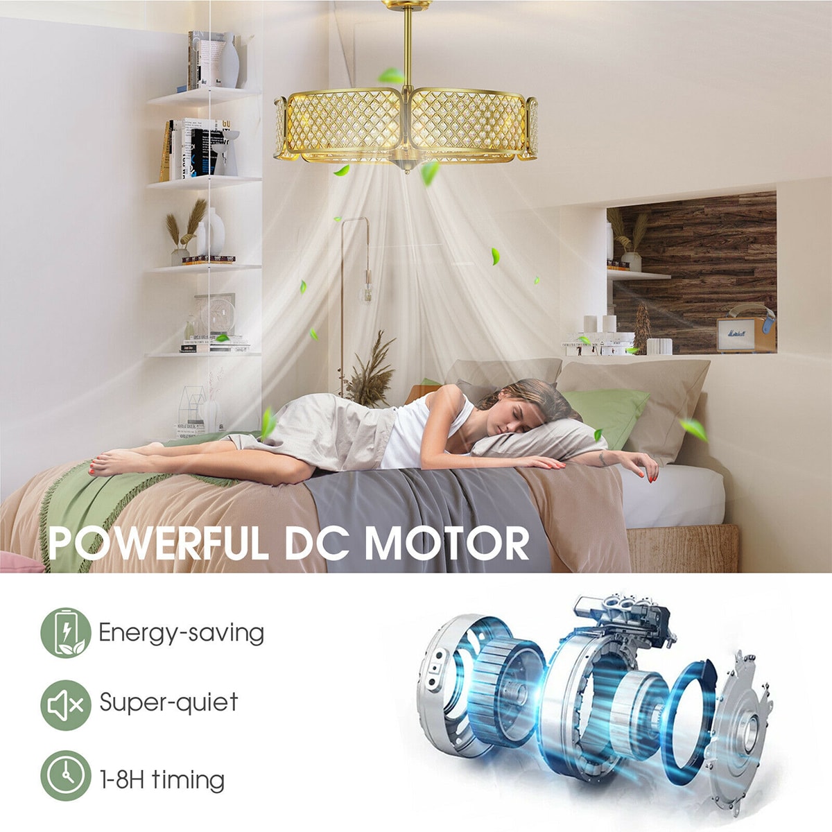 WELLFOR DFJ10067US-GD Ceiling-Fans - View #6