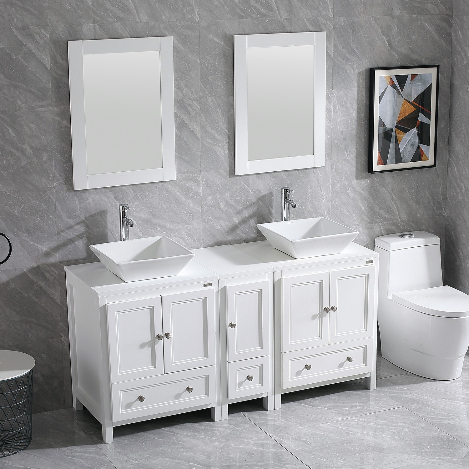 WONLINE 2XBR4487+4488+2X4360 Bath-Vanity-Combo - View #2