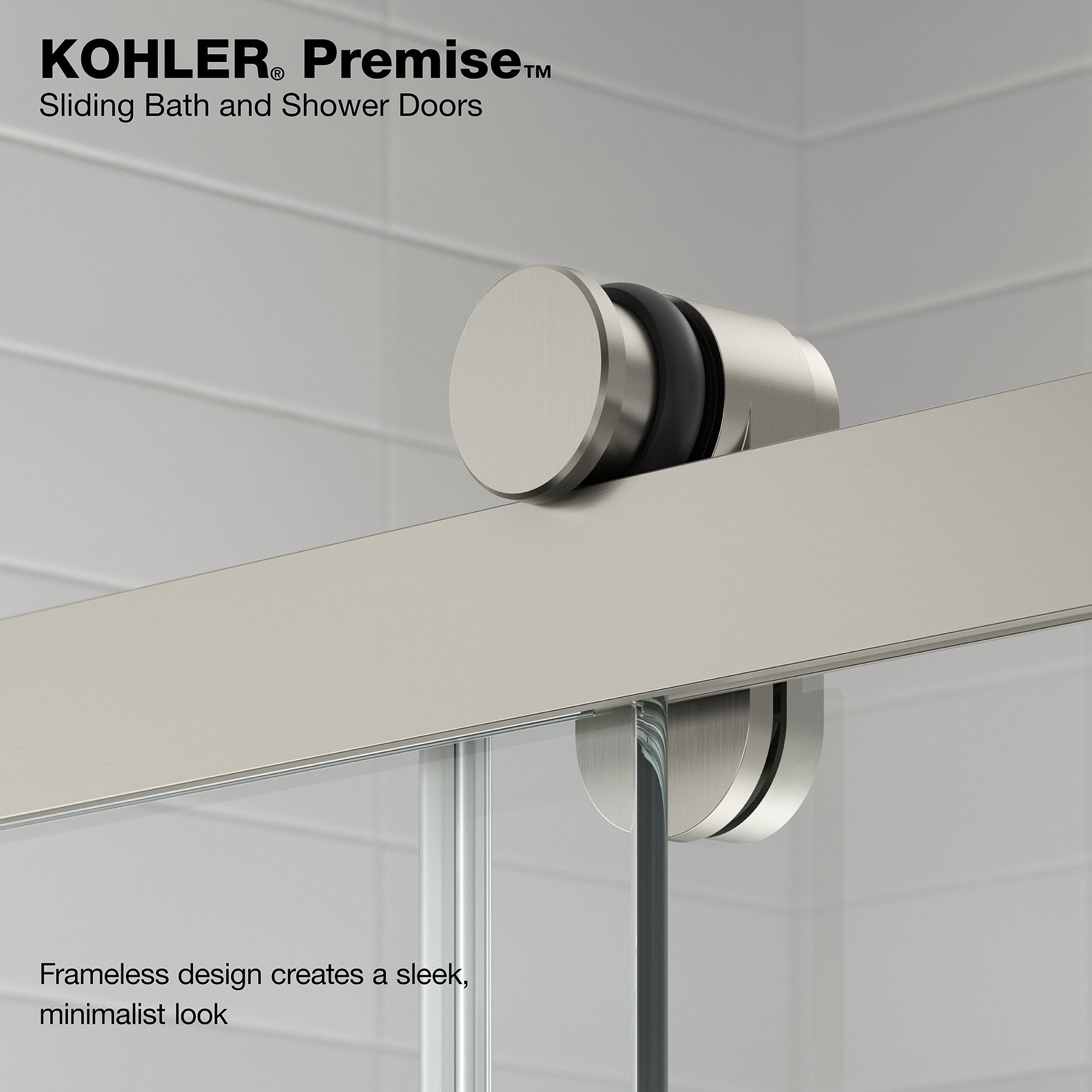 KOHLER Premise Anodized Brushed Nickel 56-in to 60-in W x 76.13-in H ...