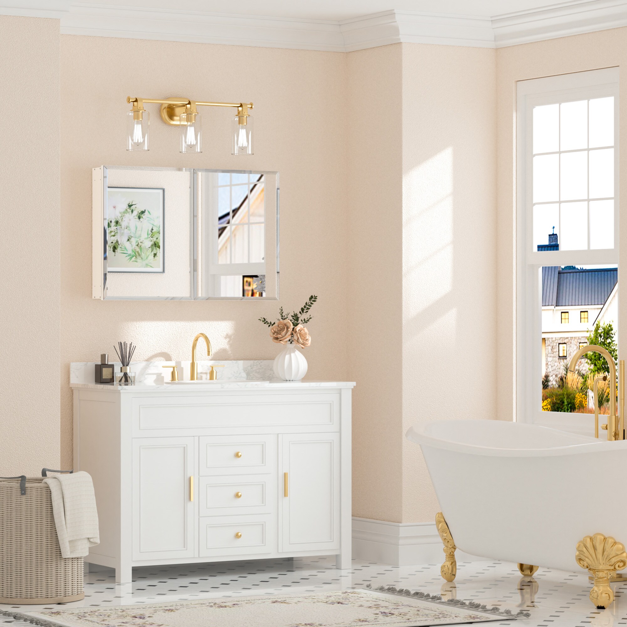 Keonjinn LW-JG-FJXP-9161-WH Bathroom-Medicine-Cabinets - View #2