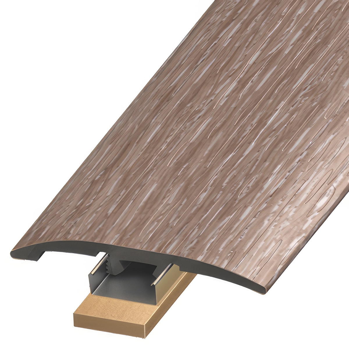 Versatrim SLT-111549 Classic MaxCore Lucida-Classic MaxCore-Silceous Prefinished 0.25-in T x 2-in W x 94-in L PVC 3-in-1 T-moulding/Reducer/Endcap