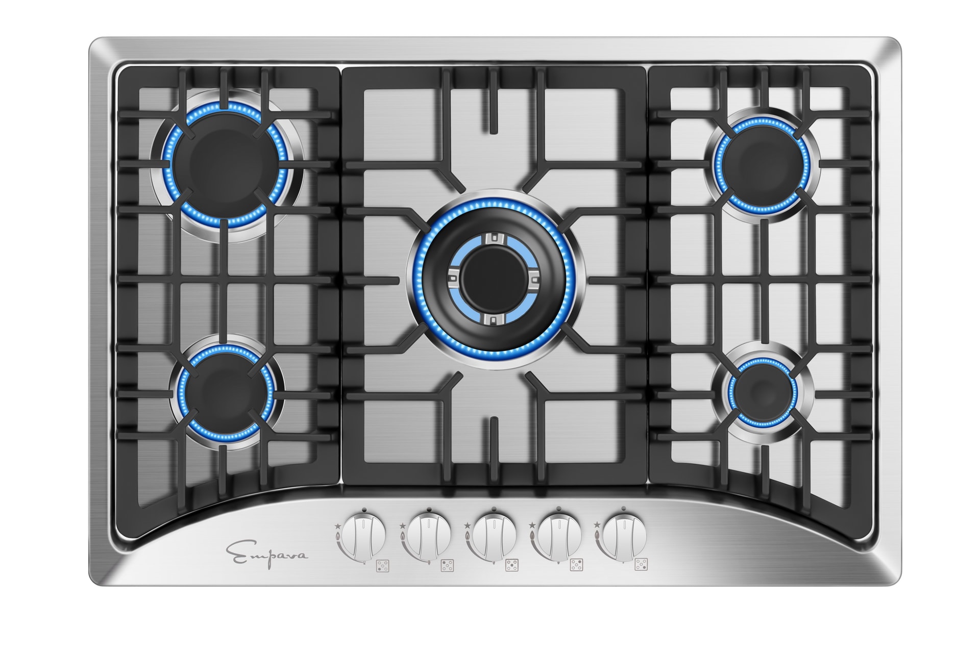 Deli-Kit DK245-B03 24 inch 4 Burners gas cooktop gas hob stovetop gas stove LPG/NG Dual Fuel 4 Sealed Burners brass burner Stainless Steel gas cooktop 4 burners Built-In gas hob 110V AC pulse ignition 