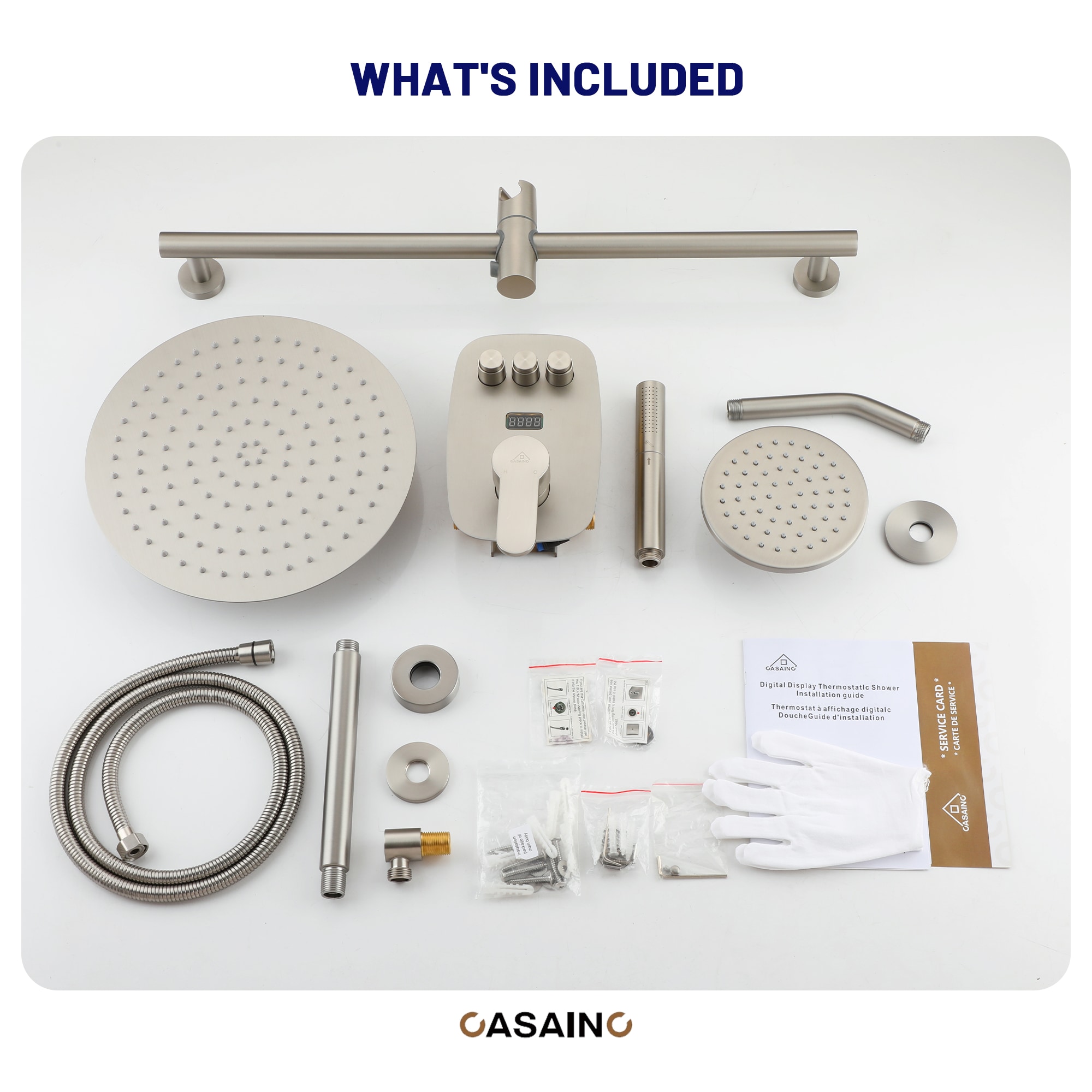 CASAINC BR01008SX12BN Showerhead-Bar-Panels - View #8