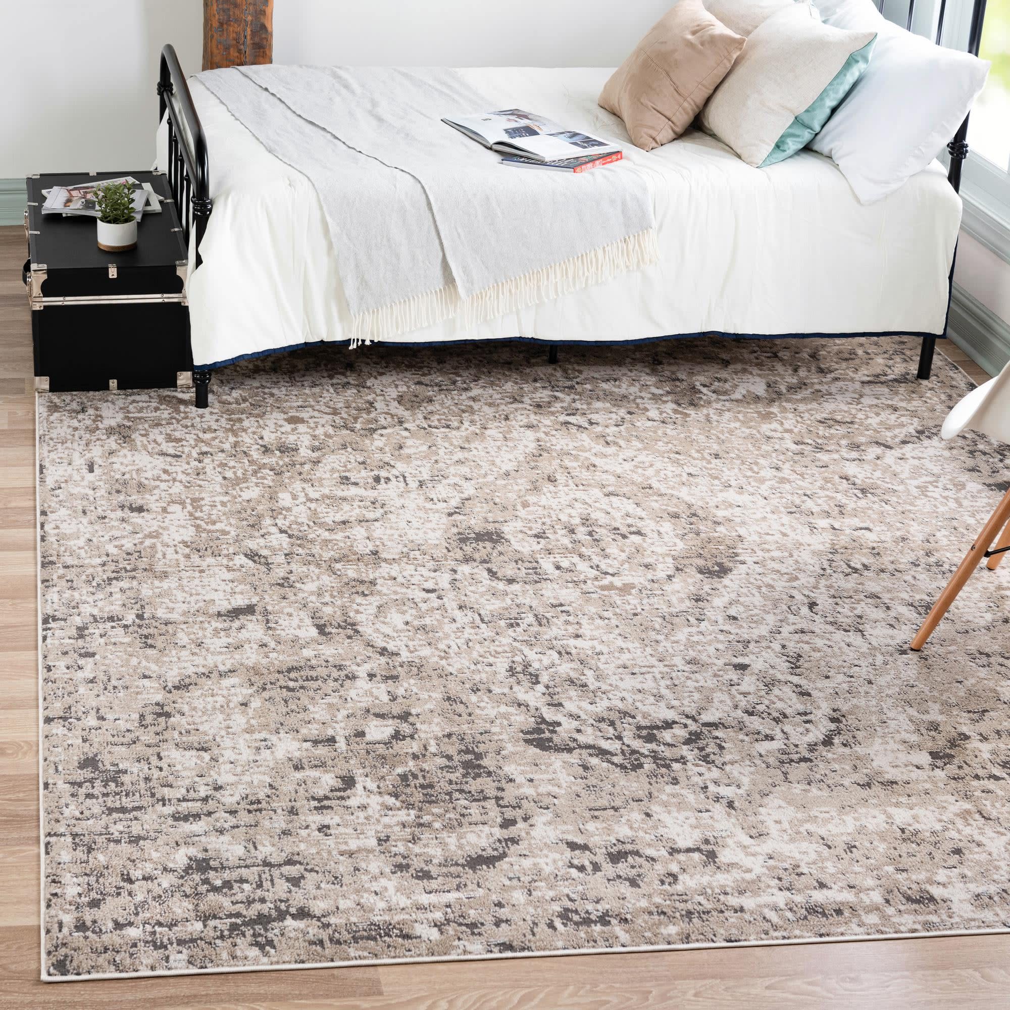 Unique Loom 3192210 Portland 5 x 5 (ft) Loomed Polypropylene Beige Square Indoor Medallion Area rug