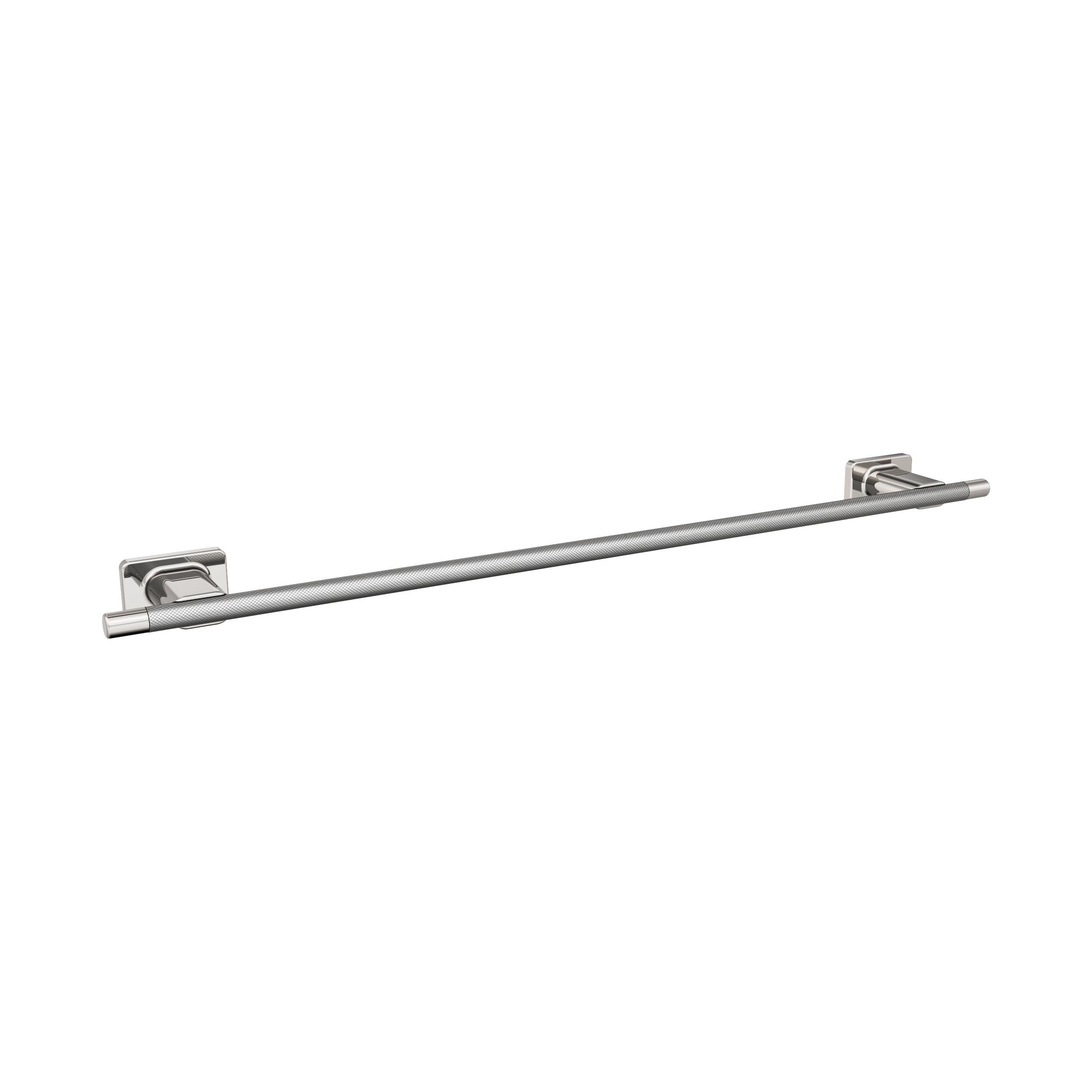 Amerock BH26615PNSS Esquire 24-in Polished Nickel/Stainless Steel Wall mount Single Towel Bar