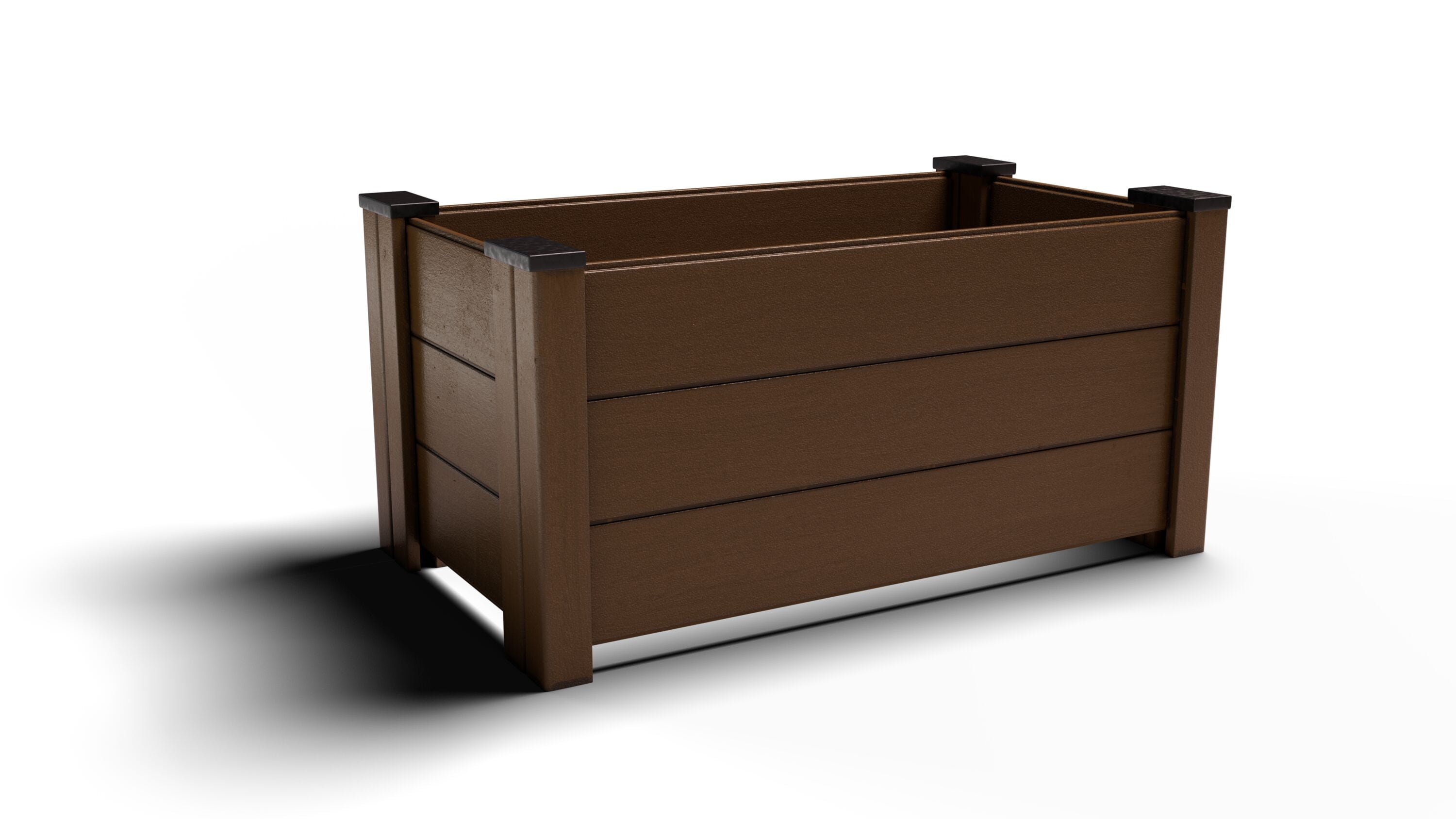 Natures Composites 100131WE42200 Rectangle 17.0-in W Extra Large Brown Mixed/Composite Indoor/Outdoor Planter with Drainage Holes