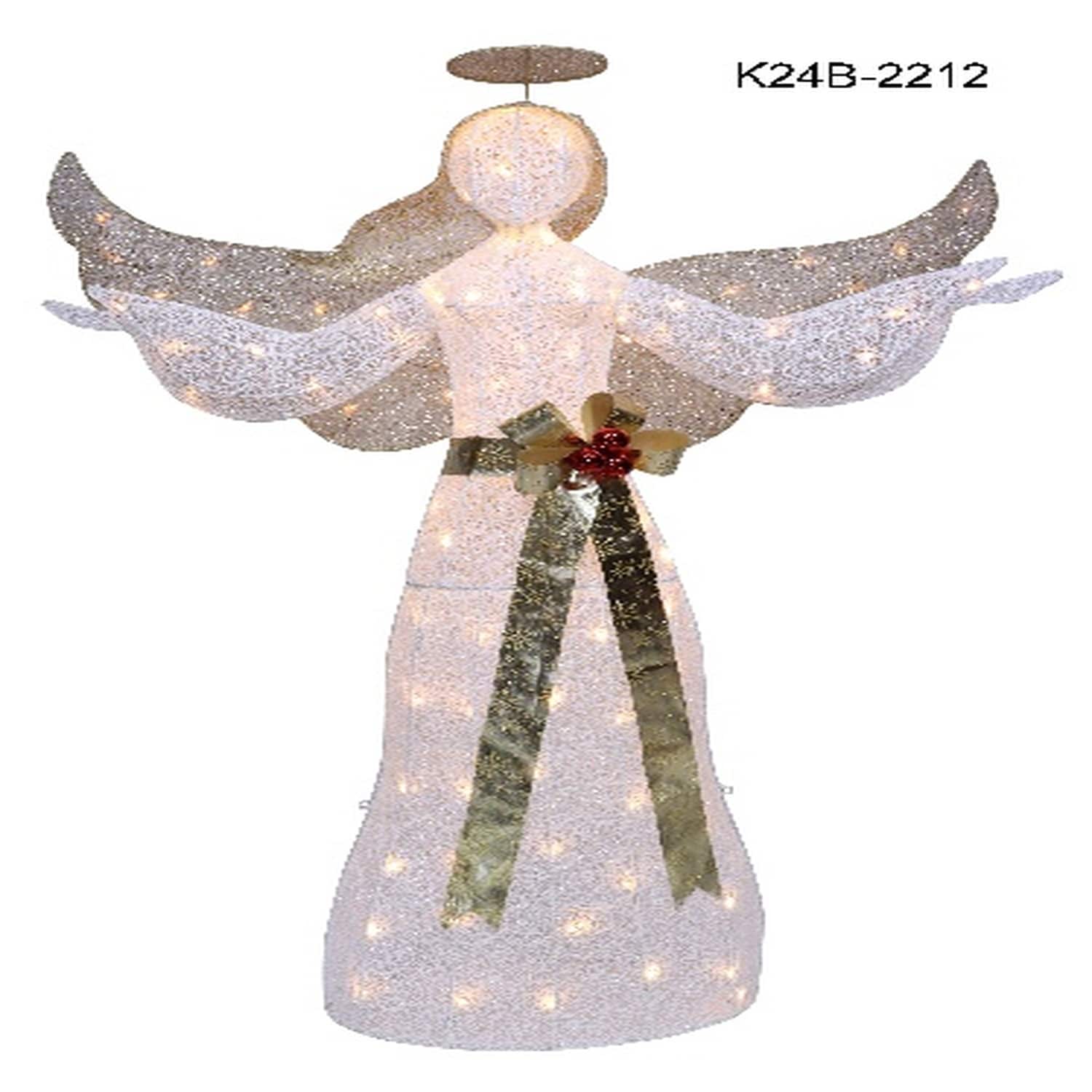 XBrand 61-in Freestanding Angel Yard decoration with Yellow LED Lights