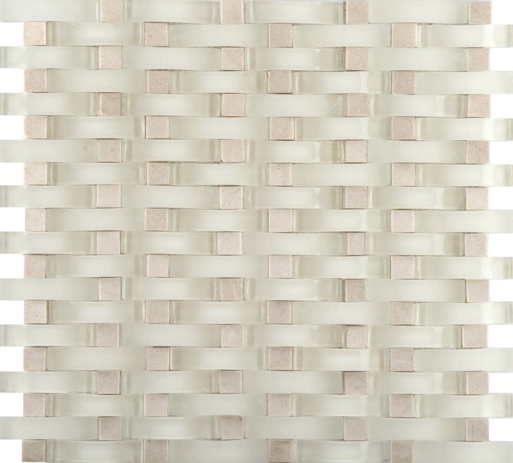 Emser W80LUCECA1213MWB Lucente 10-Pack Campo 12-in x 13-in Stone and Glass Border Tile (10.204-sq. ft/ Box Only)